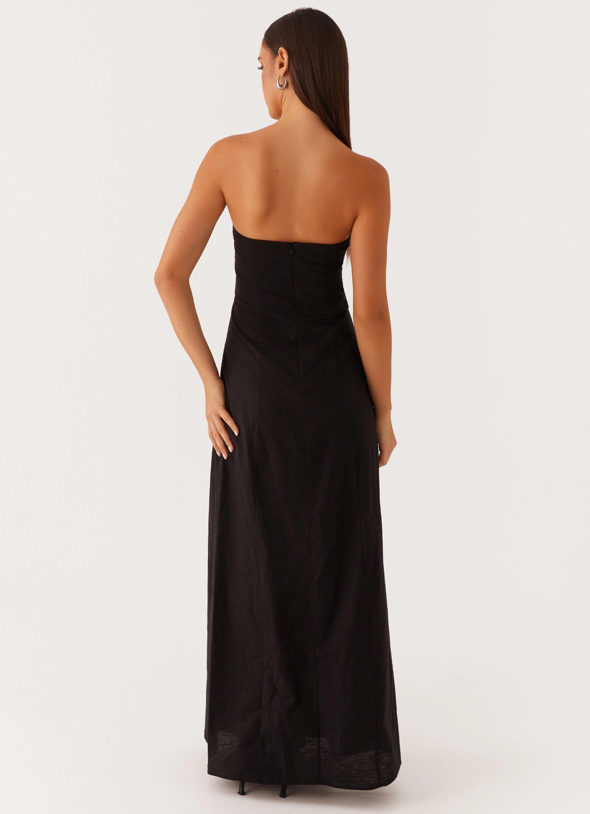 Trend Glow Tayla Linen Maxi Dress - Black