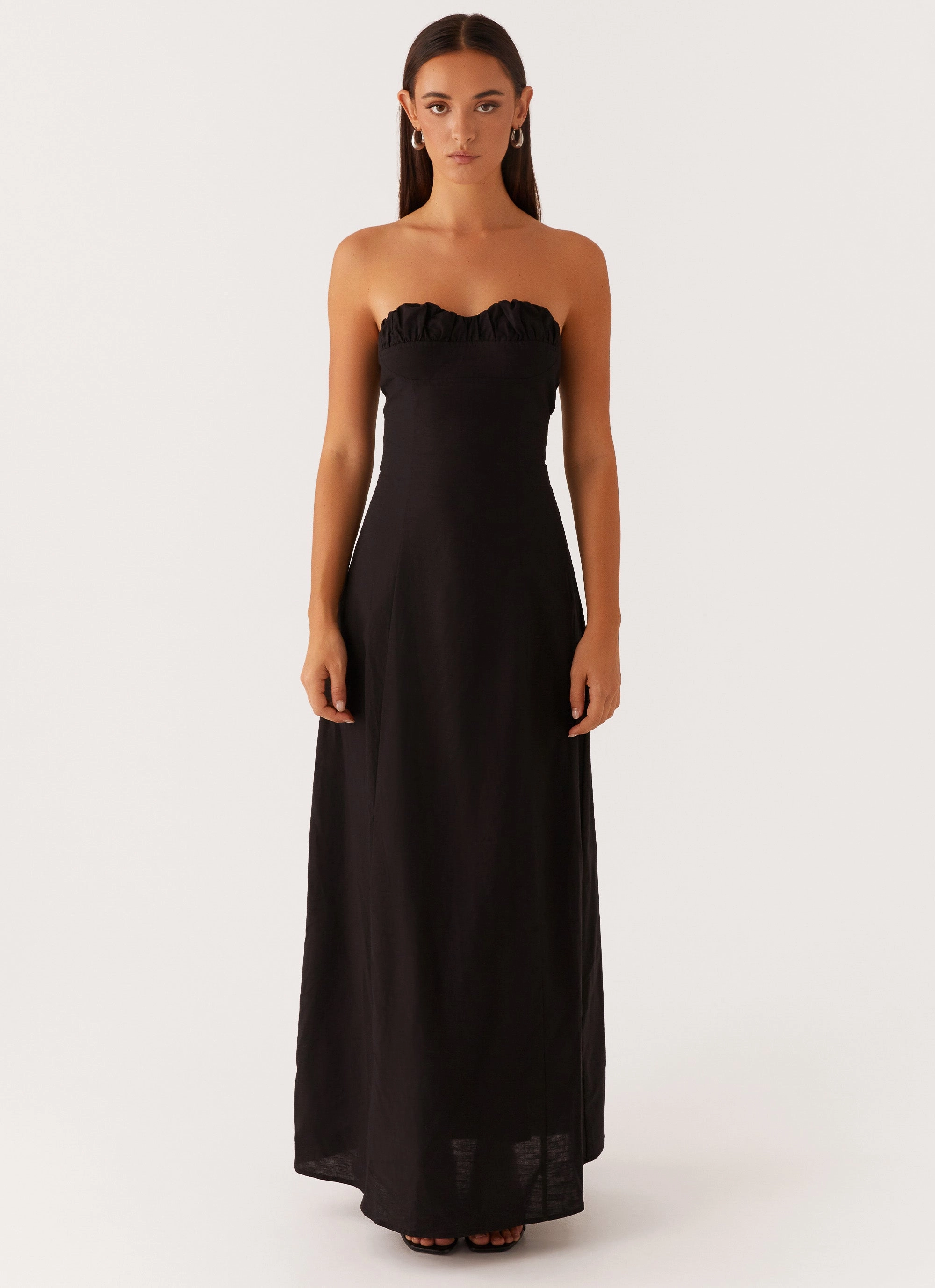 Comfy and Elegant Tayla Linen Maxi Dress - Black