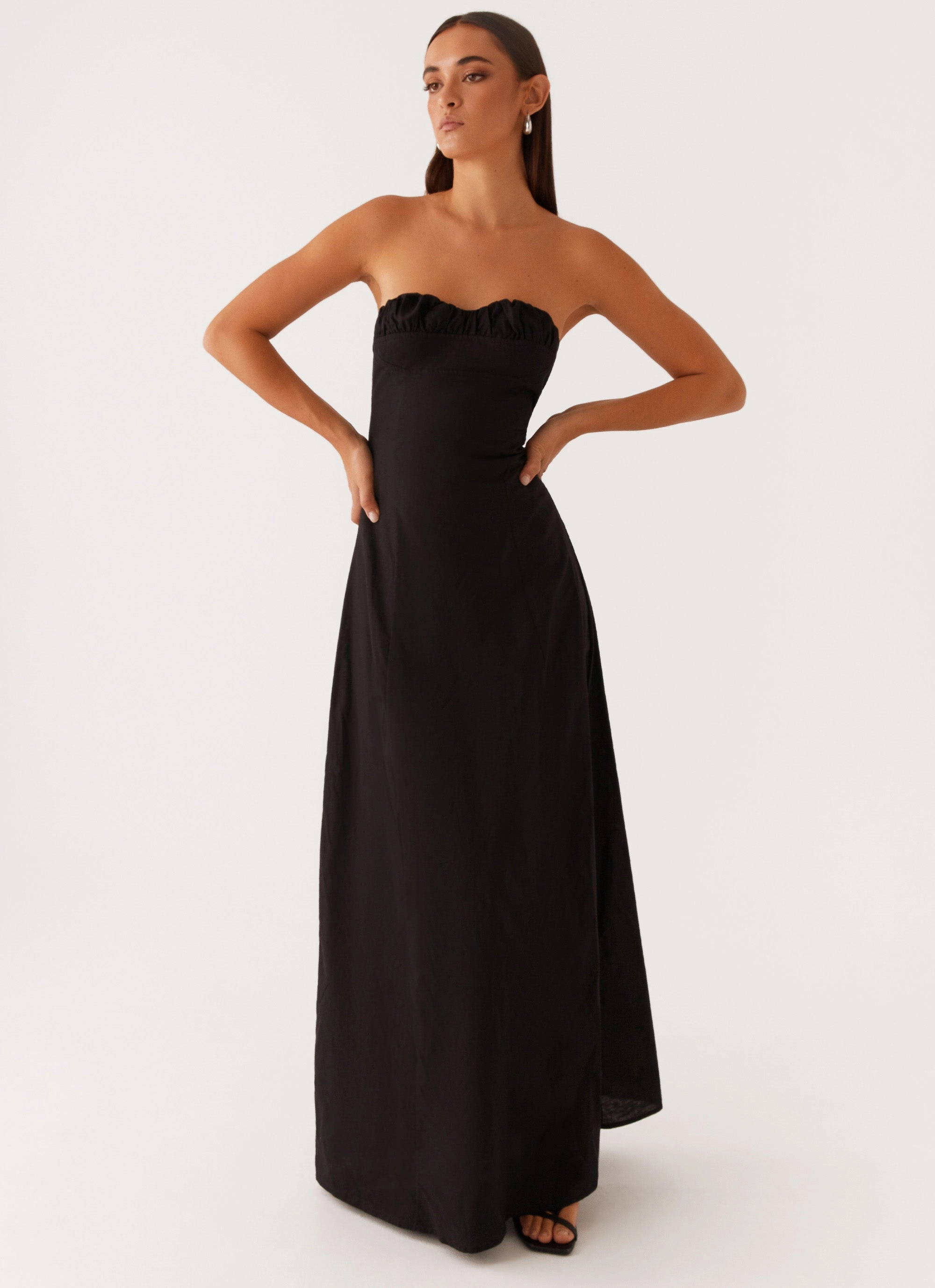 ReinforcedHem Tayla Linen Maxi Dress - Black