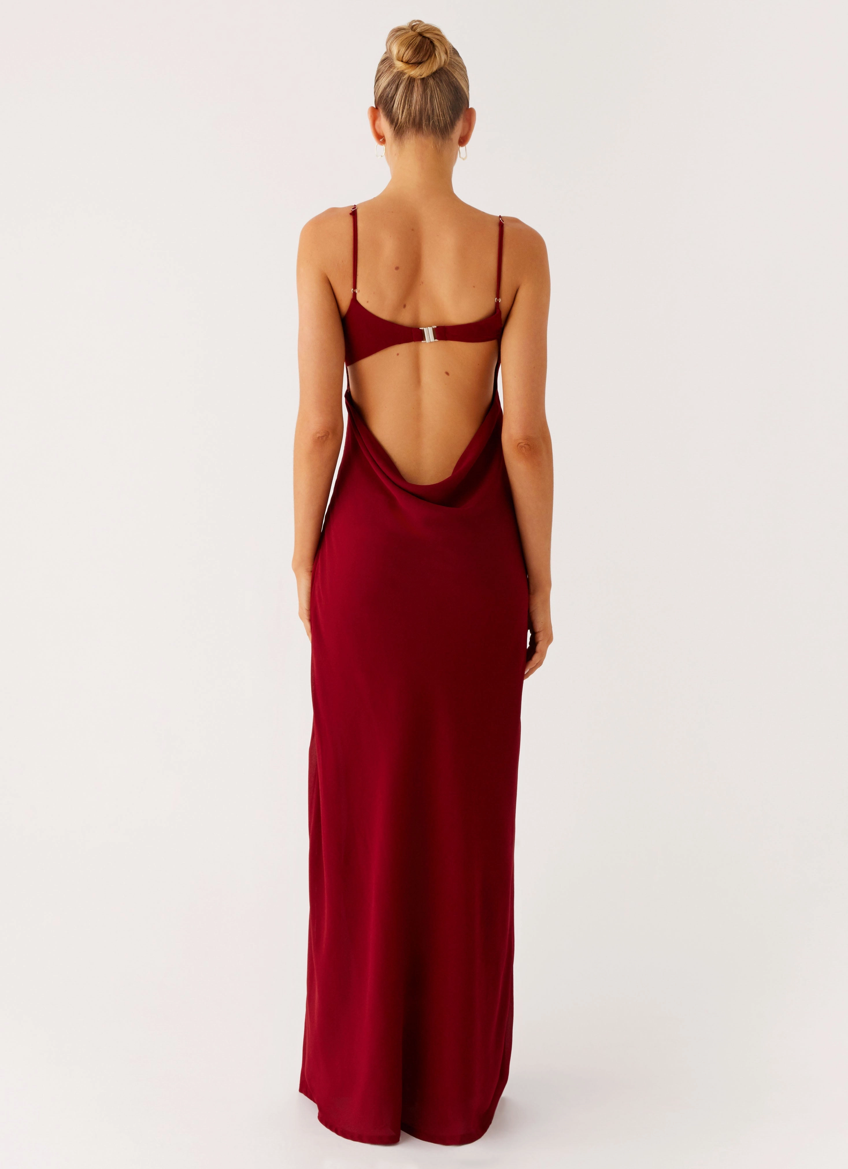 Alouette Maxi Dress - Burgundy Peach Tone