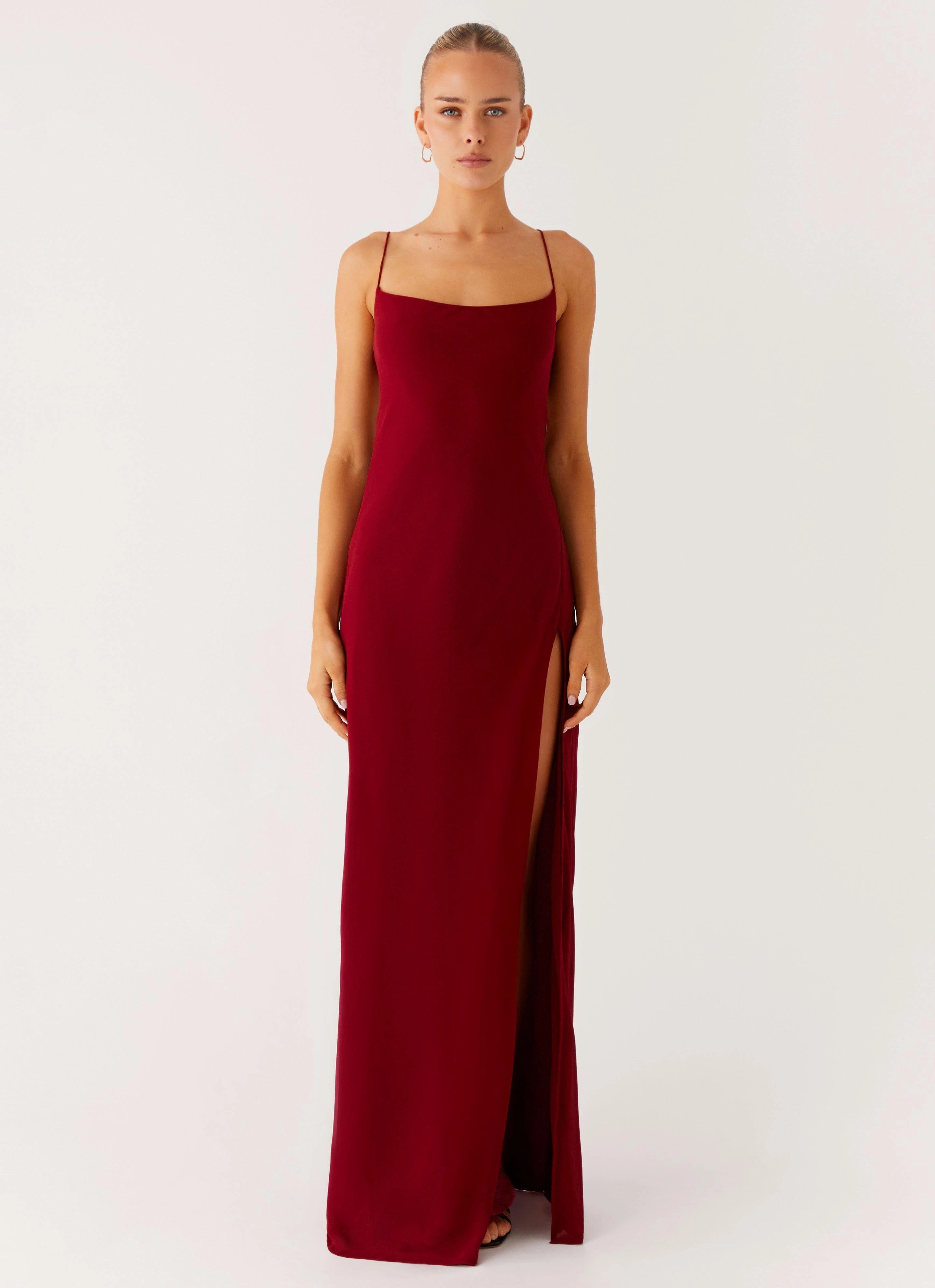 Alouette Maxi Dress - Burgundy Casual event dress Clear Blush