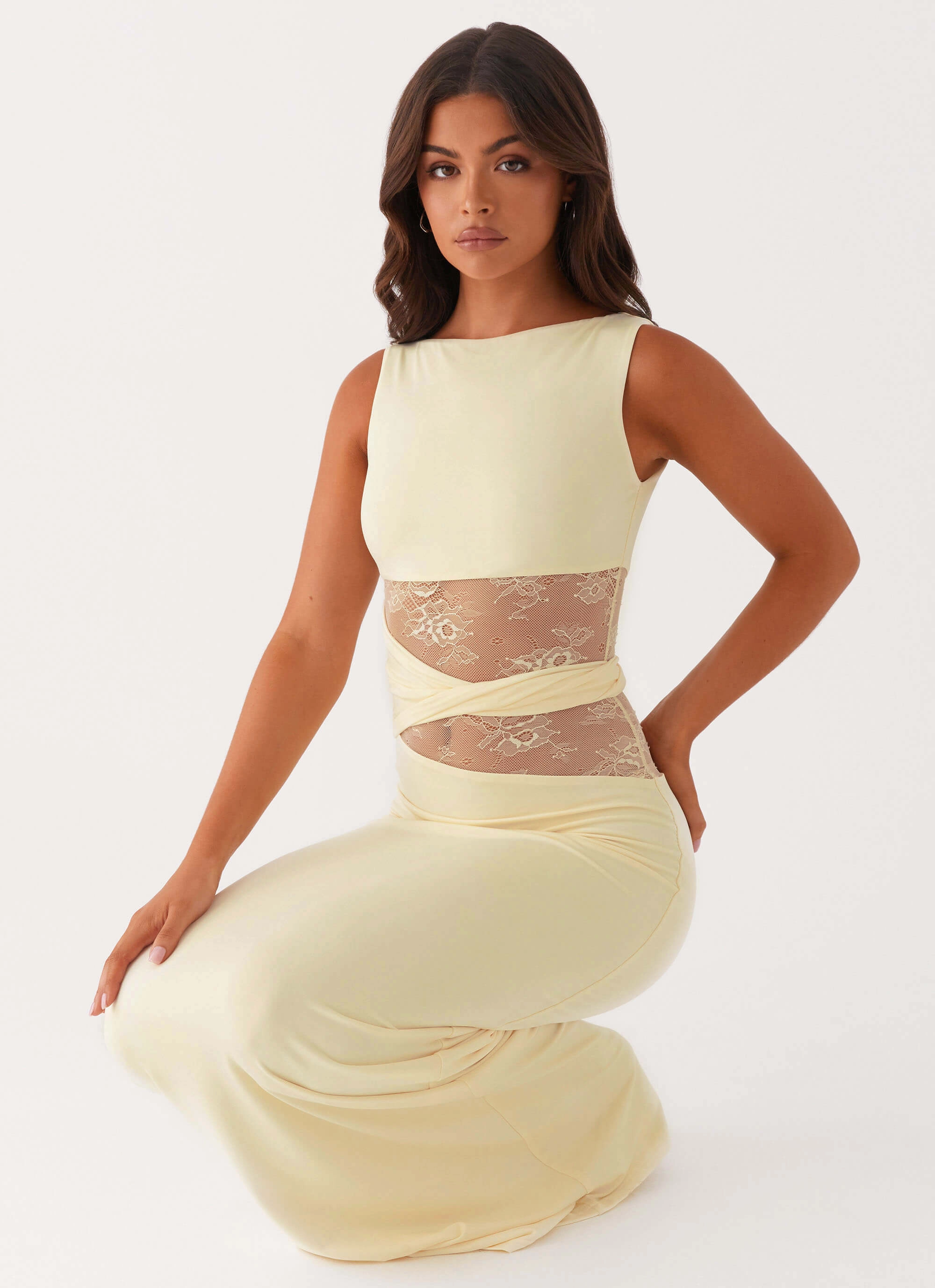 Insulating-Lining Pose Glow Karma Maxi Dress - Yellow