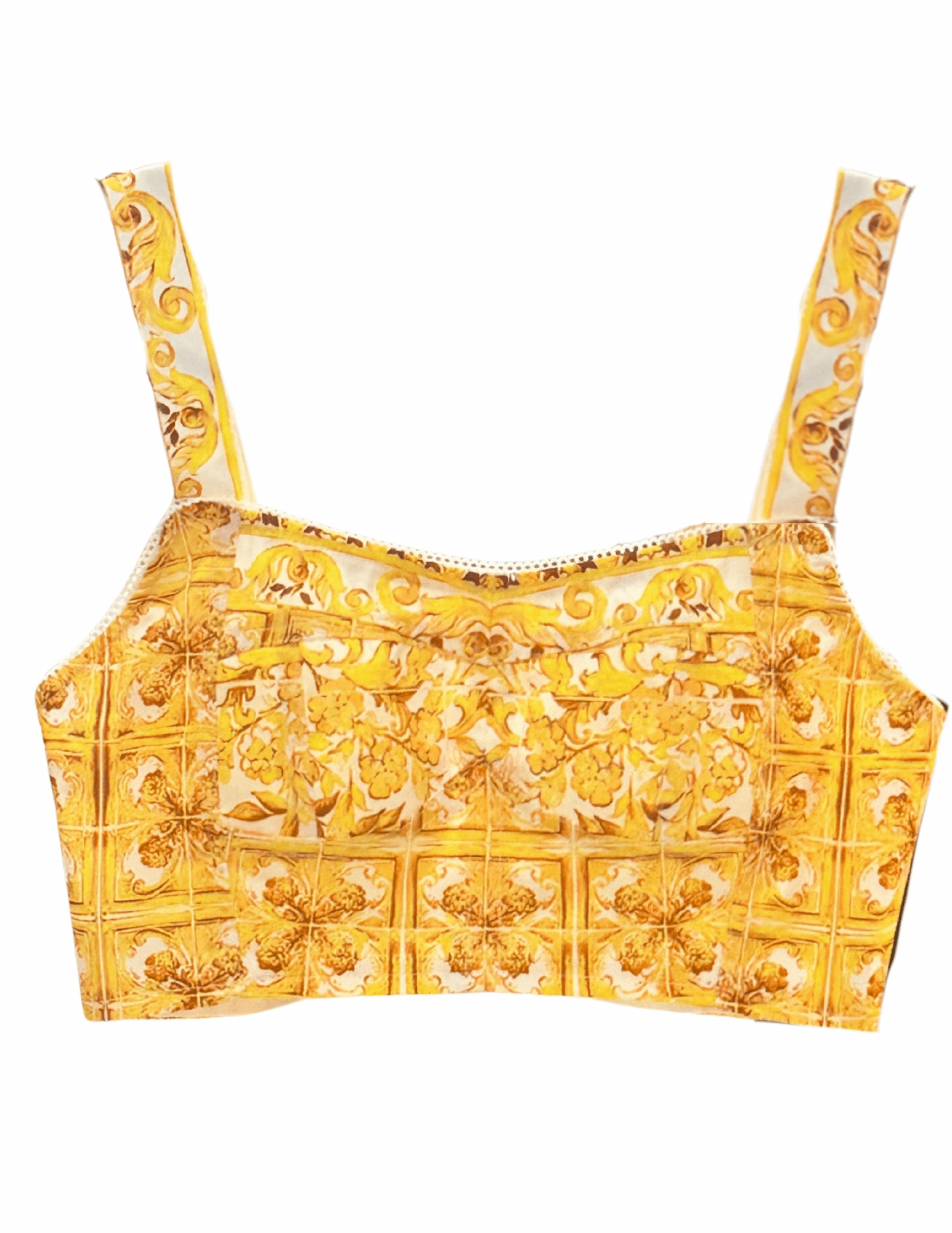 NonPill Surface Treatment St. Barths La Robe Mediterranean Tile Bustier Bra Top