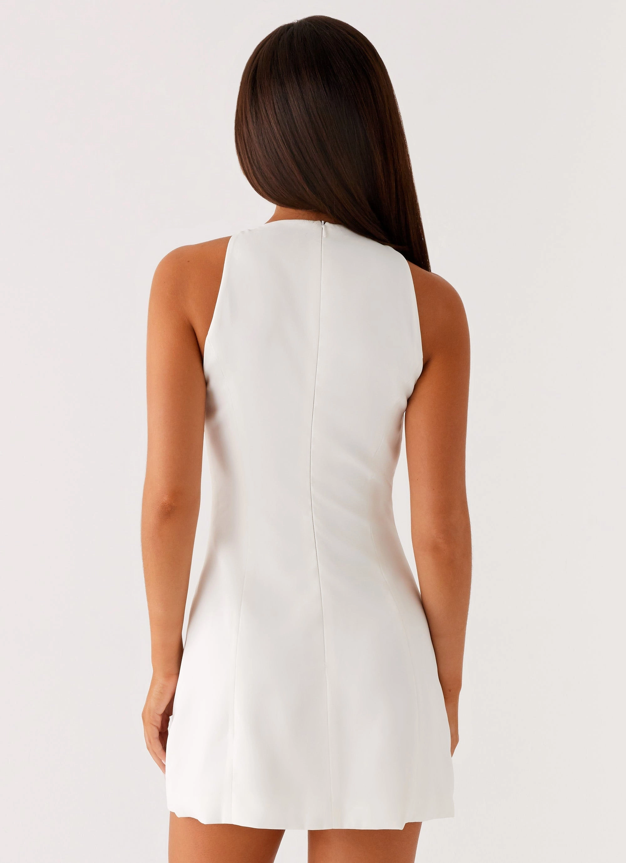 Stacy Mini Dress - White Midi-Length