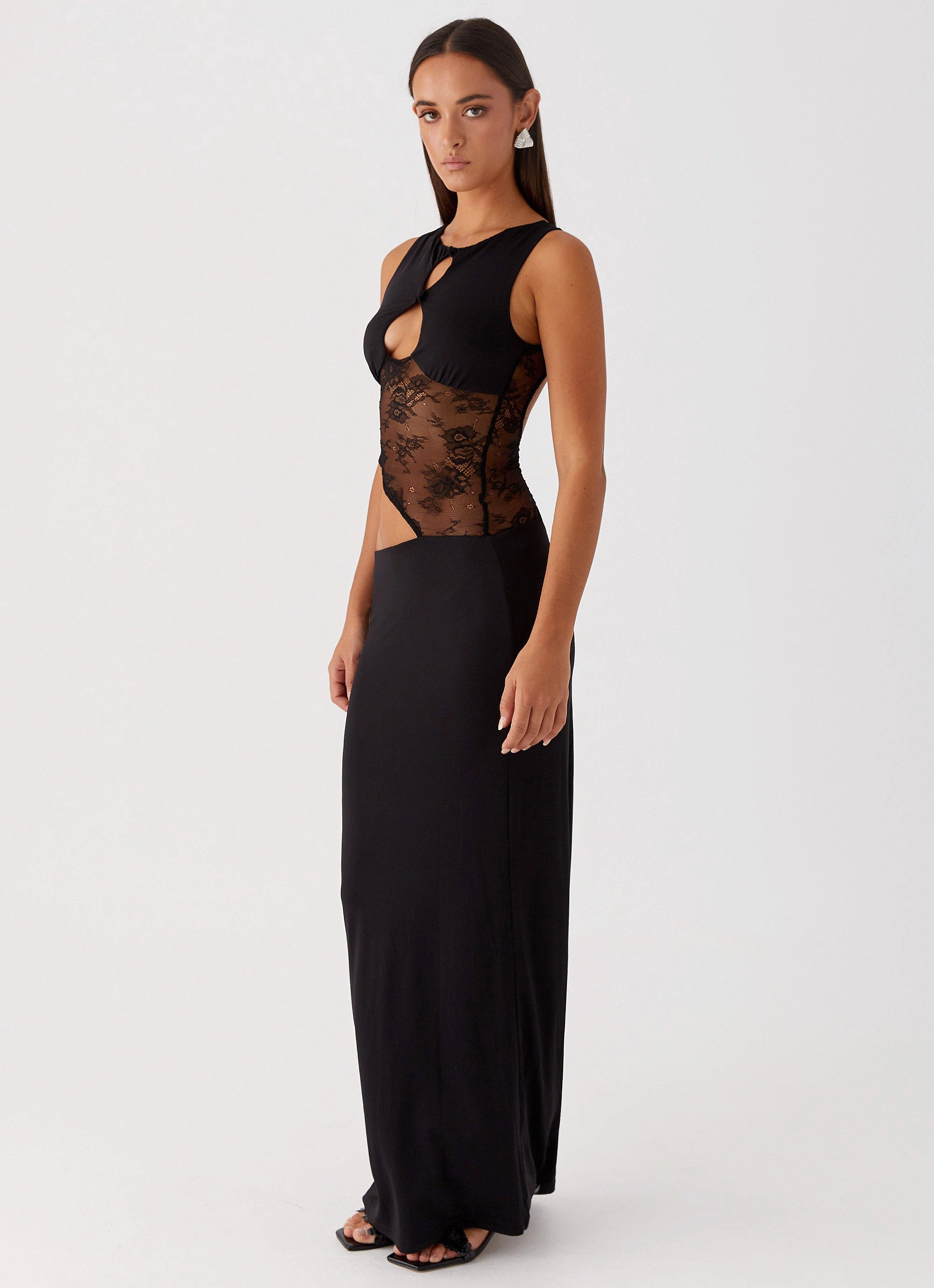Prophecy Maxi Dress - Black Subtle pattern City Mood