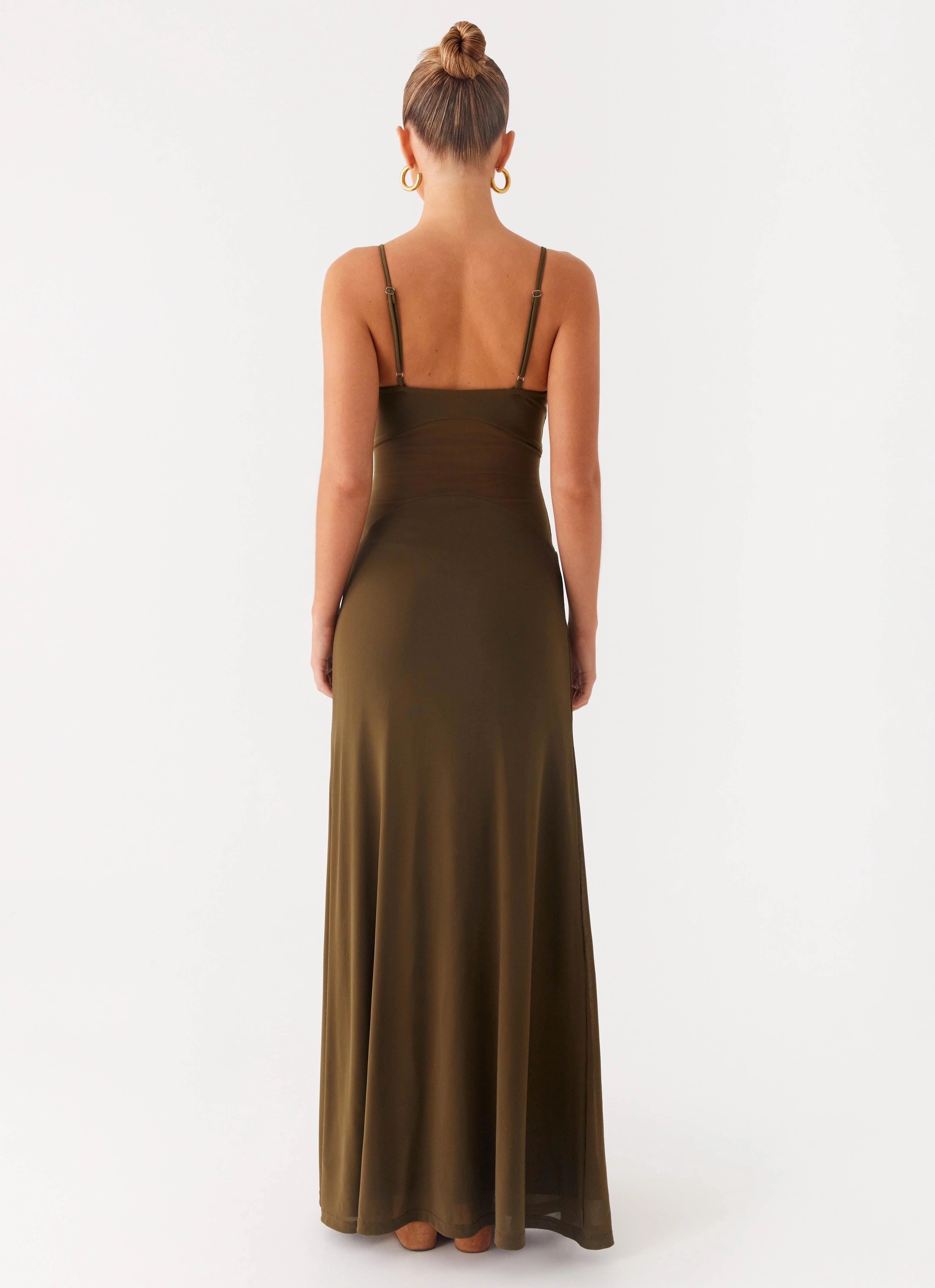 Starfall Maxi Dress - Khaki Casual Tone