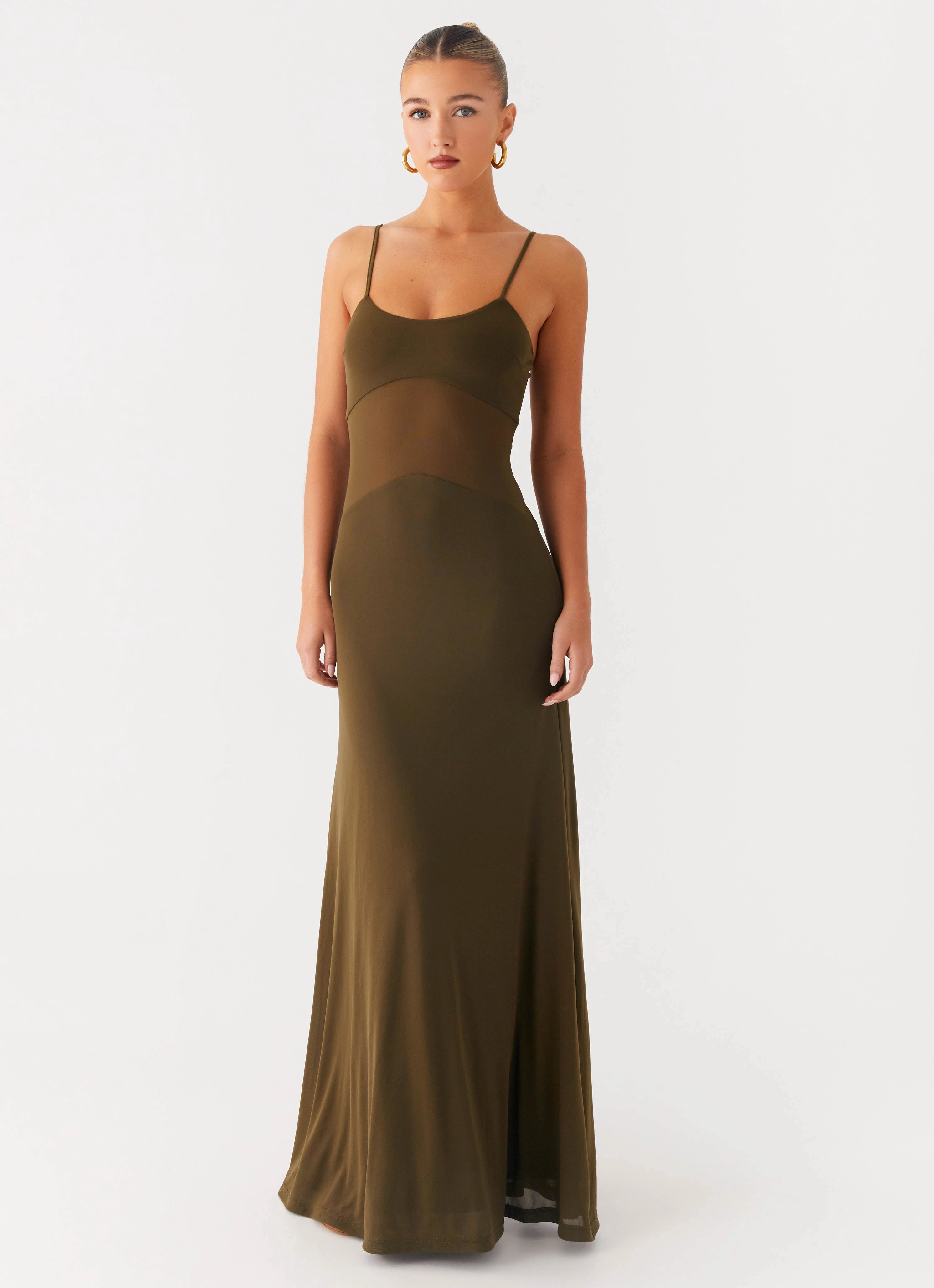 Starfall Maxi Dress - Khaki Comfort Mode Versatile and Comfortable