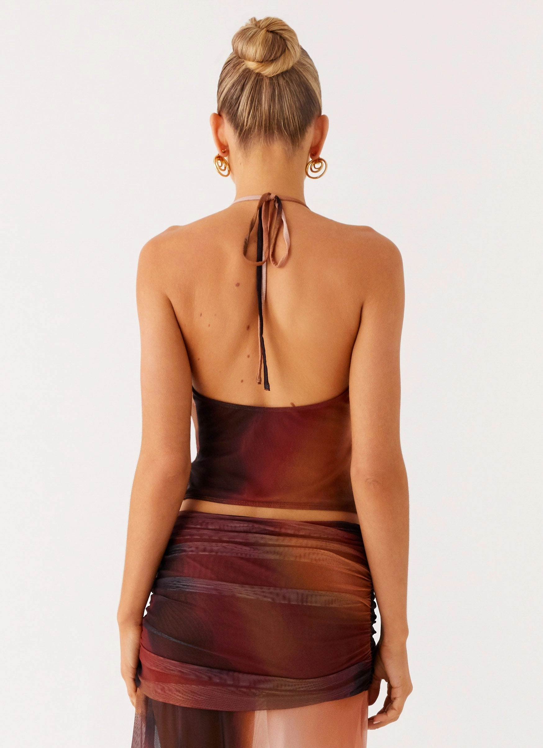 Stargazer Mesh Cowl Top - Black Gradient MoistureWicking