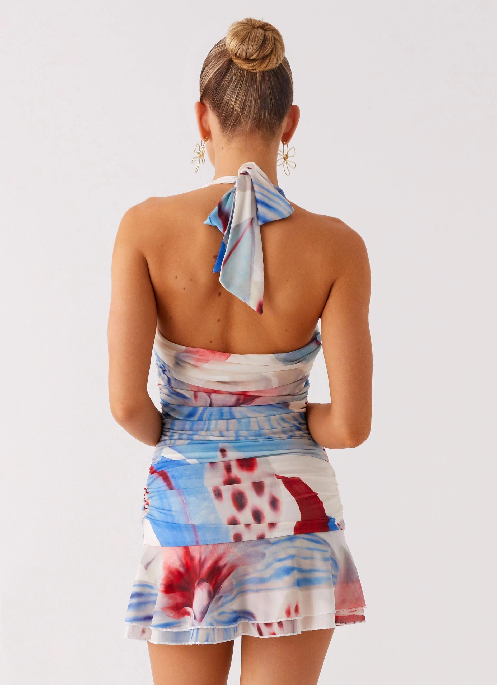 Sophisticated Style Blush Glow Starlit Night Mini Dress - Deep Sea Bloom