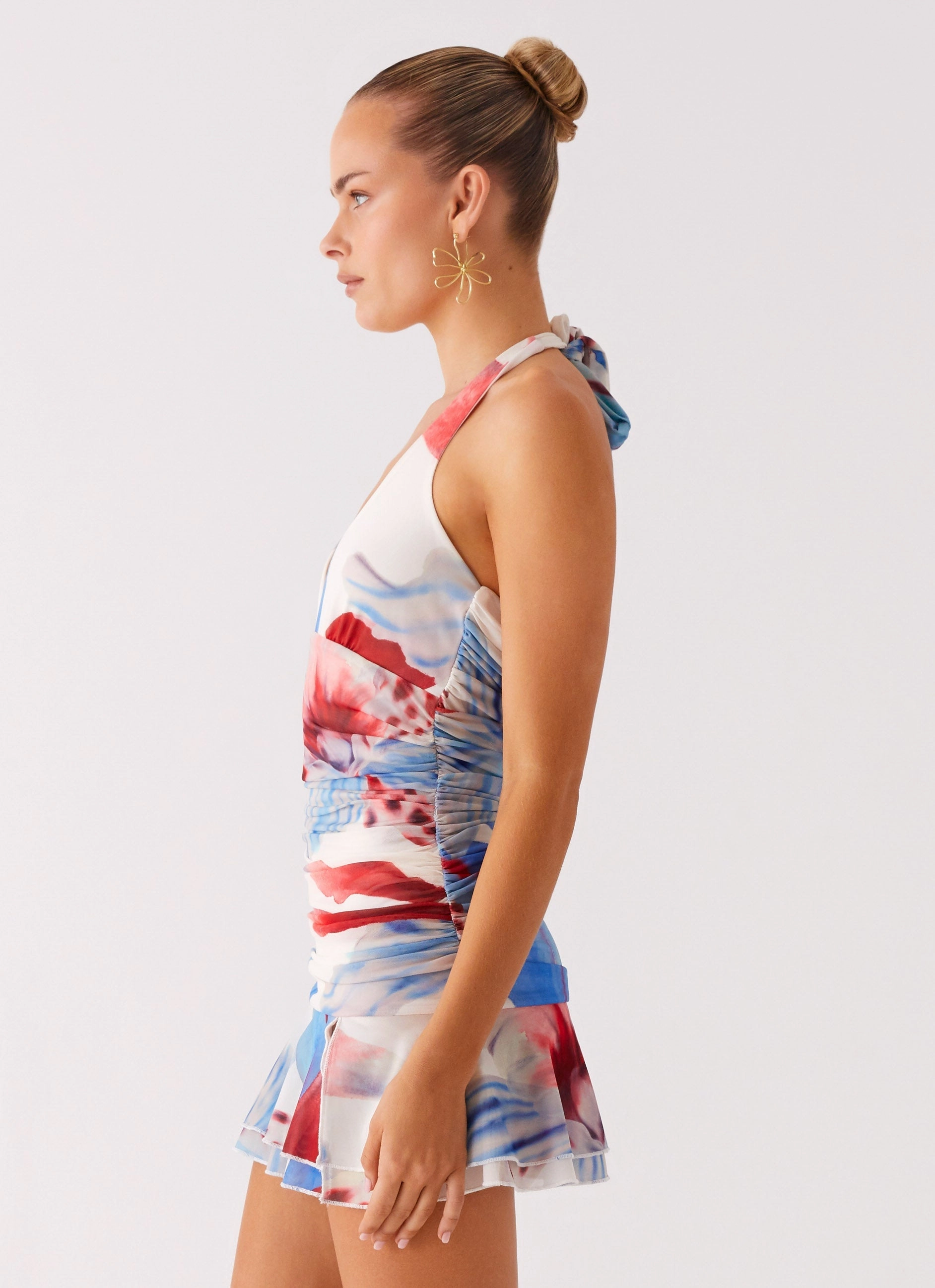 Starlit Night Mini Dress - Deep Sea Bloom Simple Style Urban Style