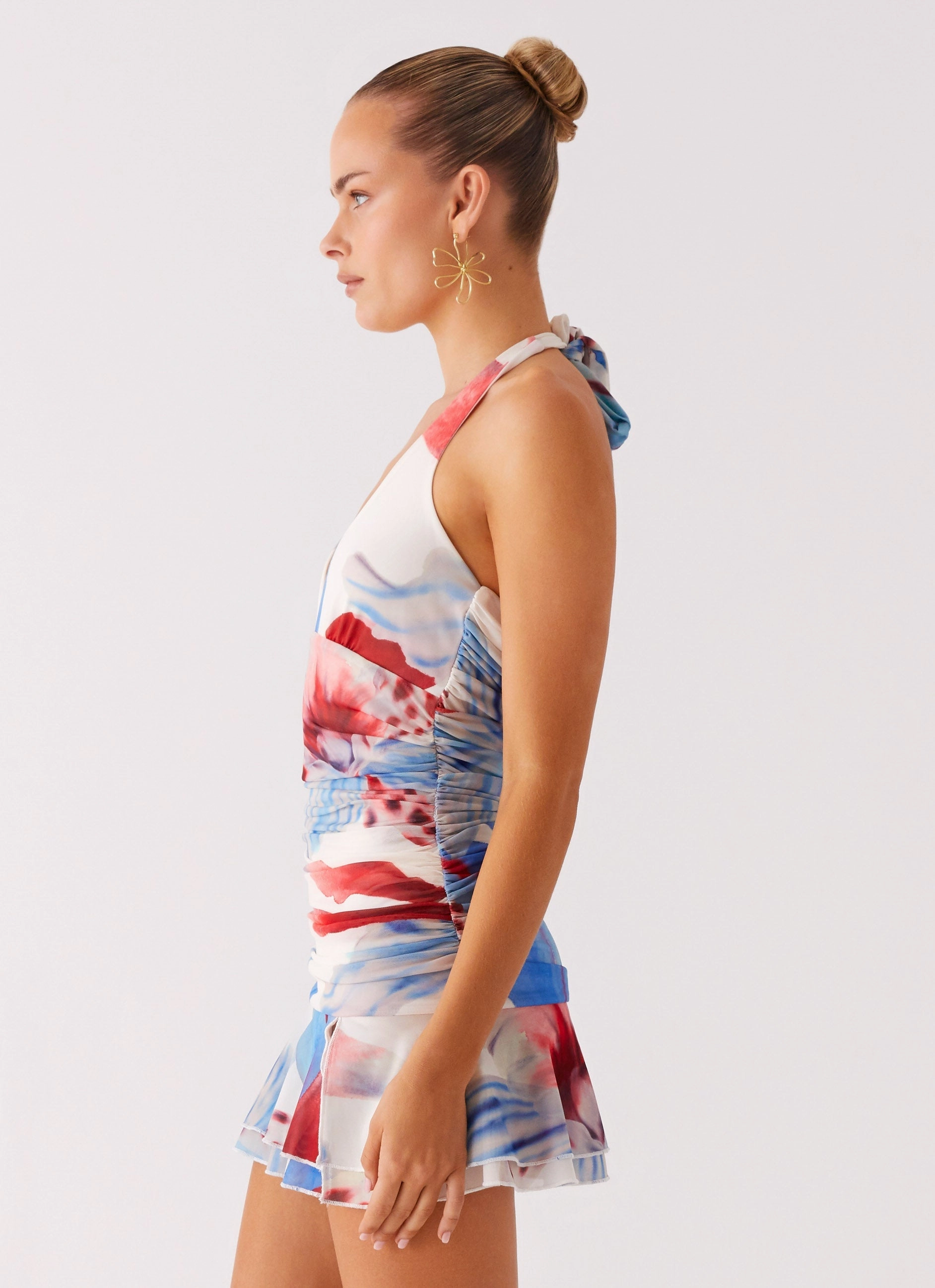 Starlit Night Mini Dress - Deep Sea Bloom Layerable Piece Pure Shape