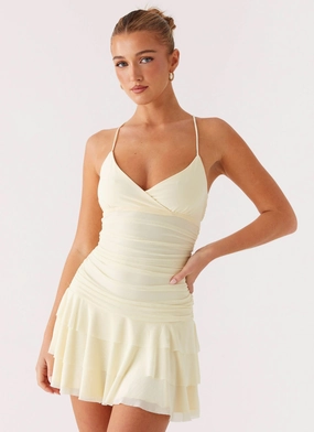 Lightweight Comfort Music-Concert Emily Mini Dress - Yellow