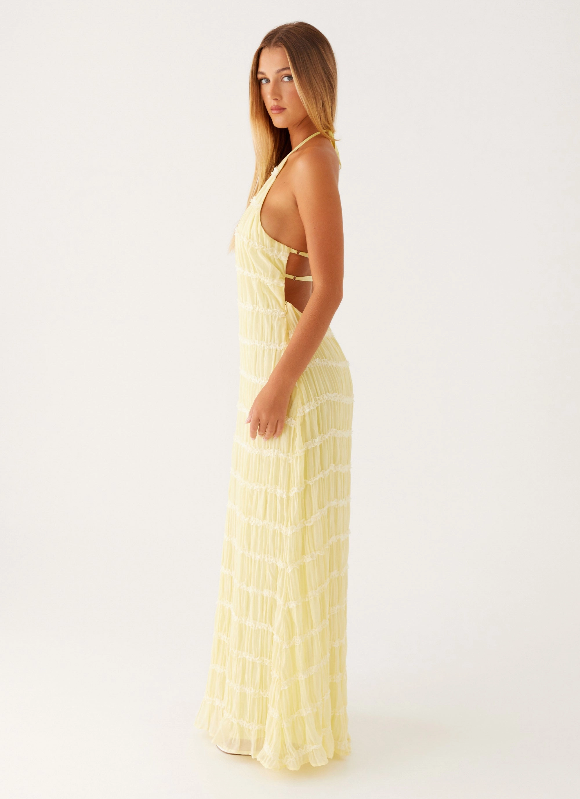 Aullie Maxi Dress - Yellow Minimalist fit-and-flare