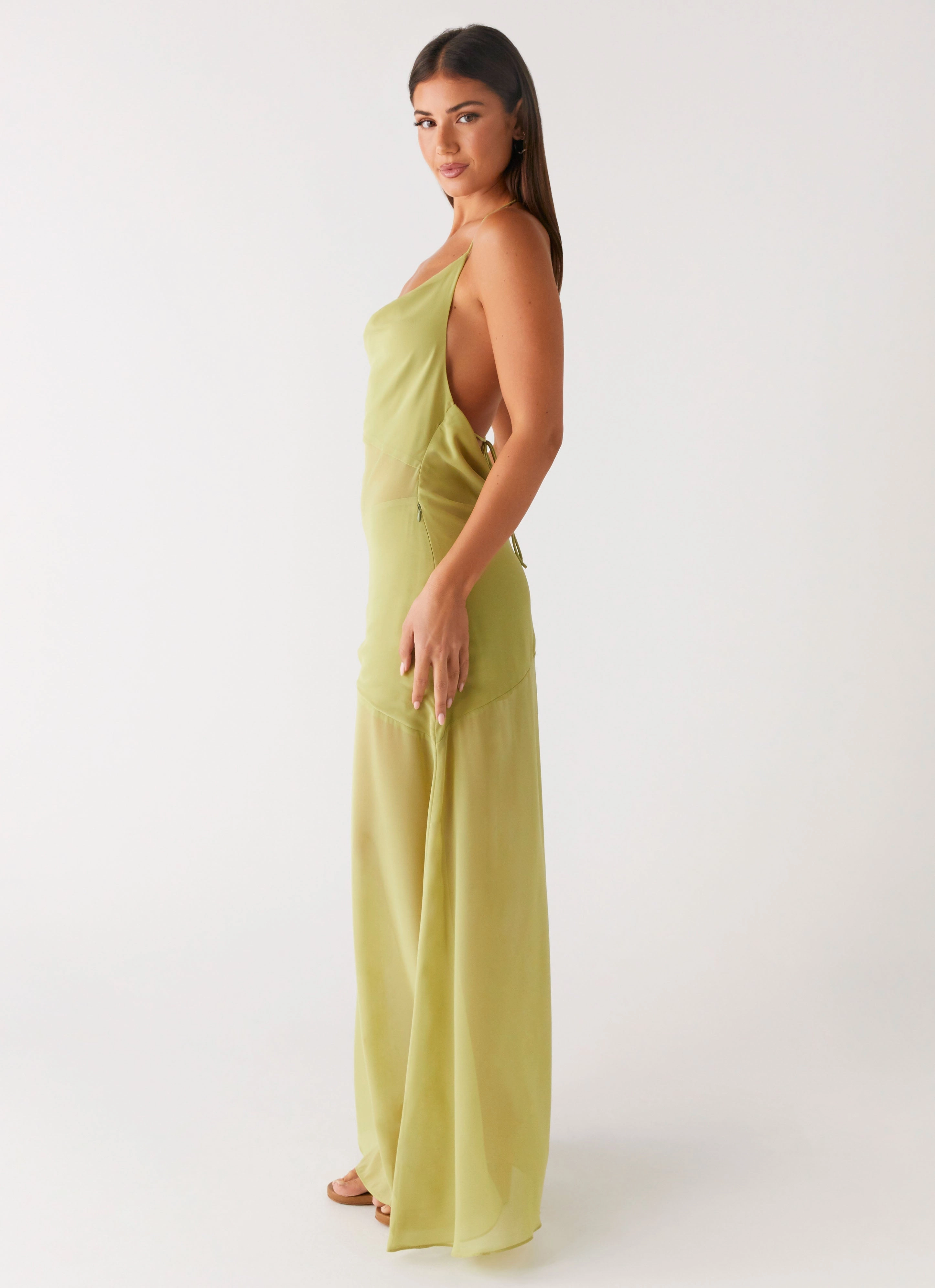 High Cut All Season Style Samoa Maxi Dress - Lime