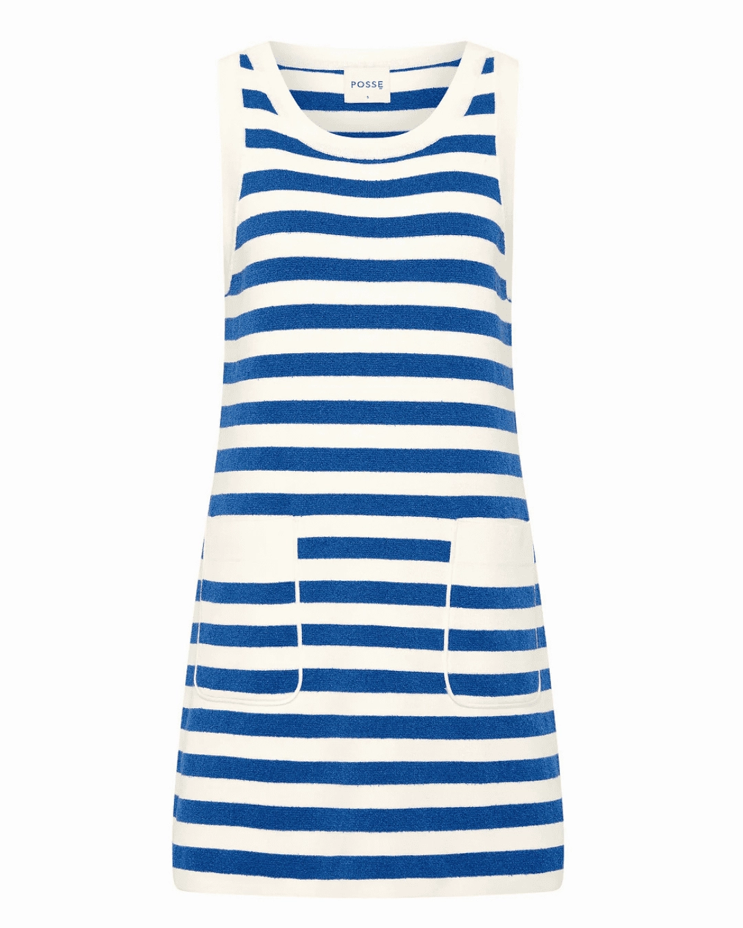 Ari Mini Dress in Blue Stripe Pure Aesthetic Flattering Shape
