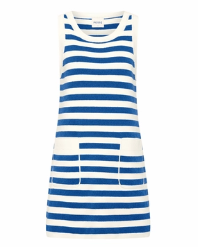 Ari Mini Dress in Blue Stripe Pure Aesthetic Flattering Shape
