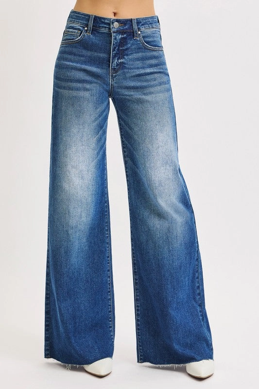 Jordan Tummy Control High Rise Ankle Palazzo Jeans SeamlessKnitConstruction