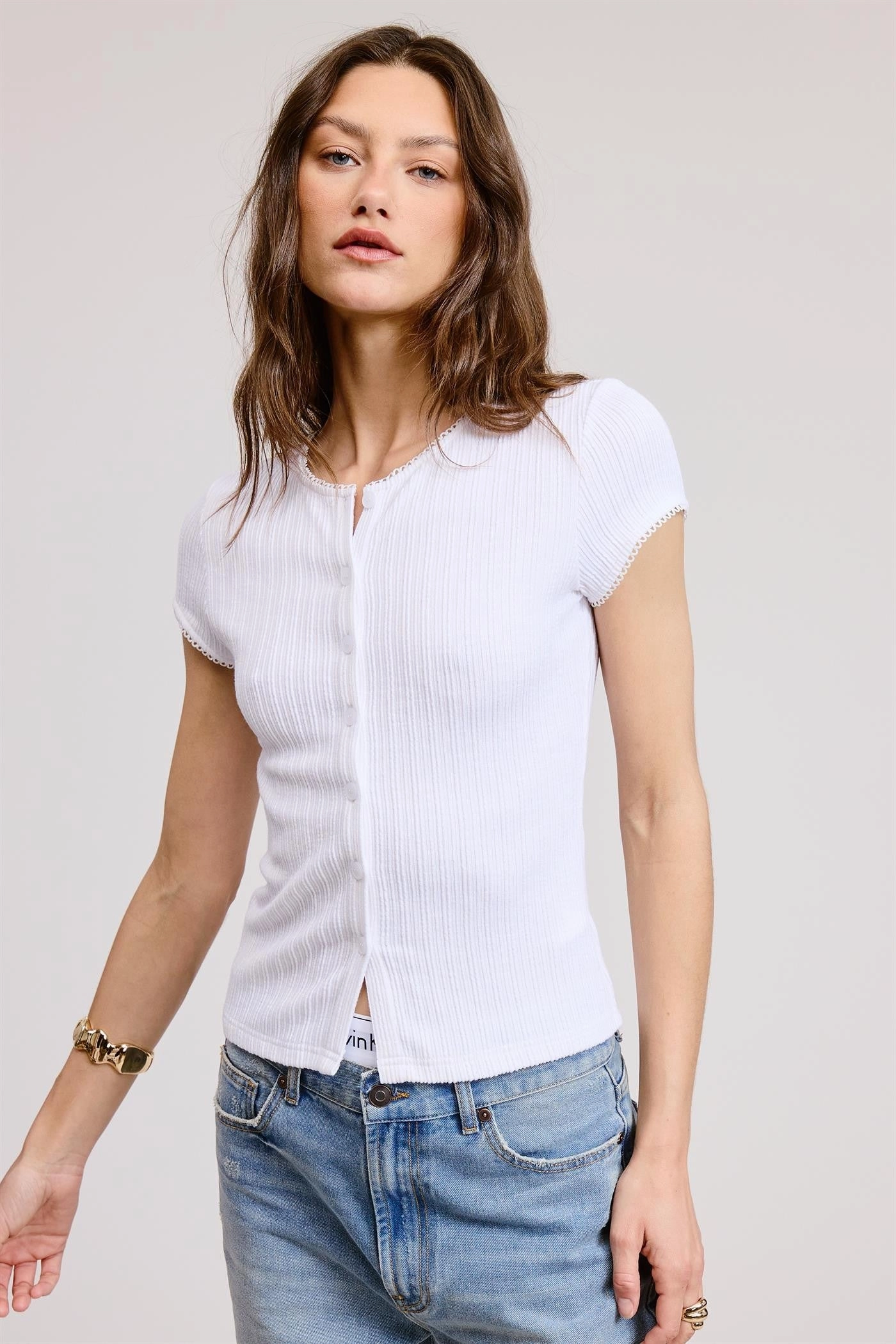 Stay With Me Ribbed Top - Ivory SnagResistant Fabric summer top