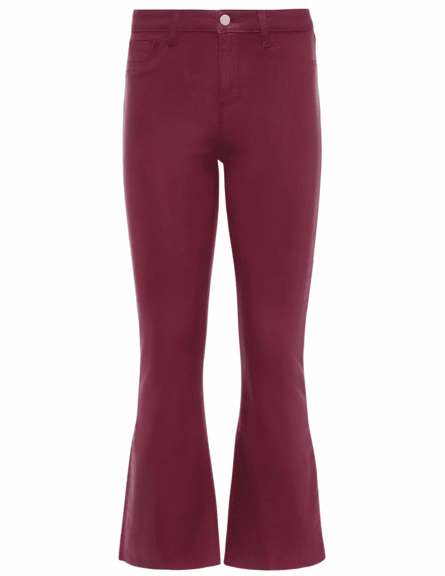 Fade Resistant Wash Reinforced Belt Loops L'AGENCE Kendra High Rise Cropped Coated Jeans In Dark Port
