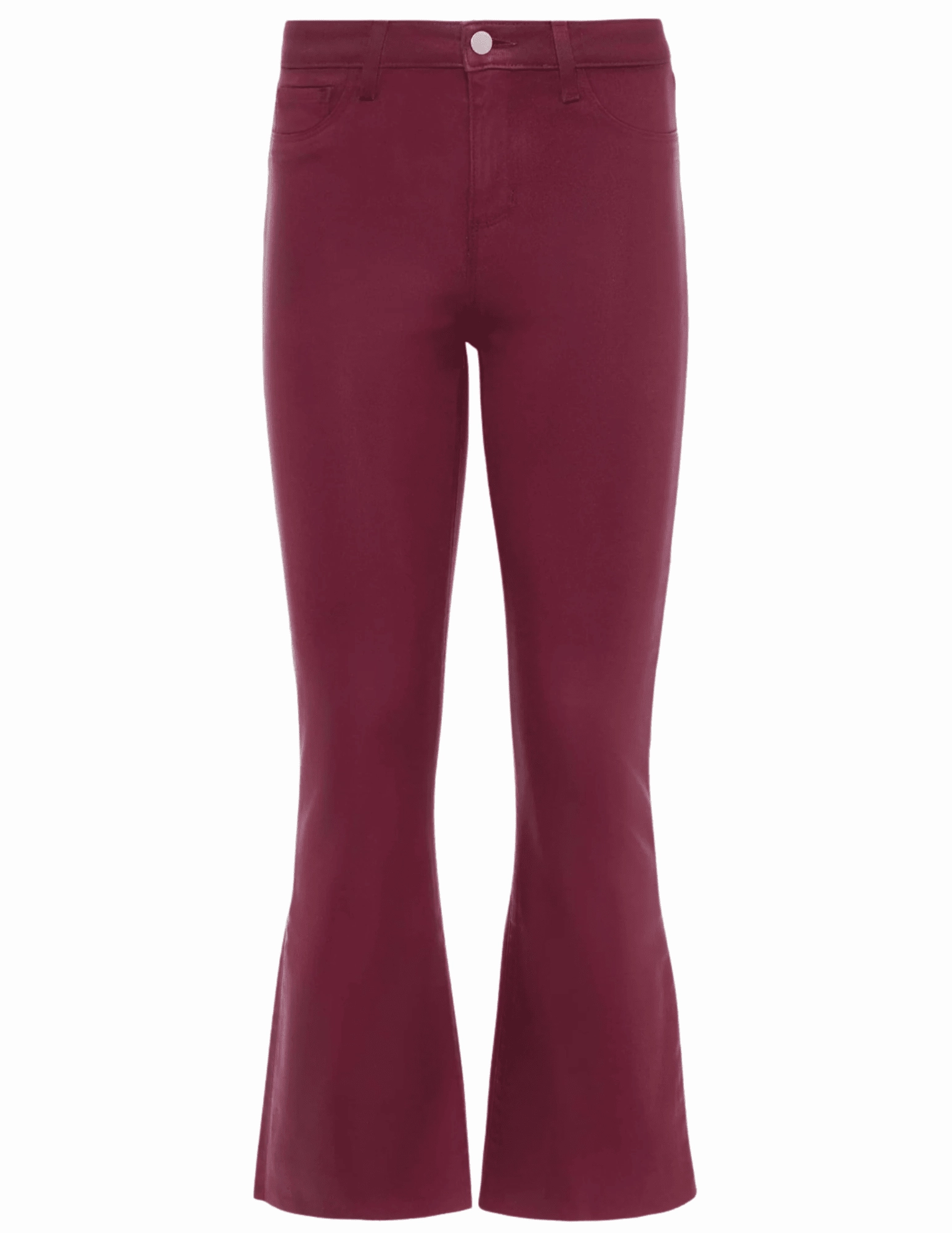 Weekend Warrior Creative Look Modern L'AGENCE Kendra High Rise Cropped Coated Jeans In Dark Port
