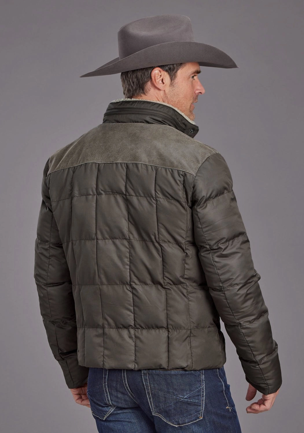 Stetson Mens Quilted Brown 100% Nylon Insulated Jacket Quick drying material Good Material