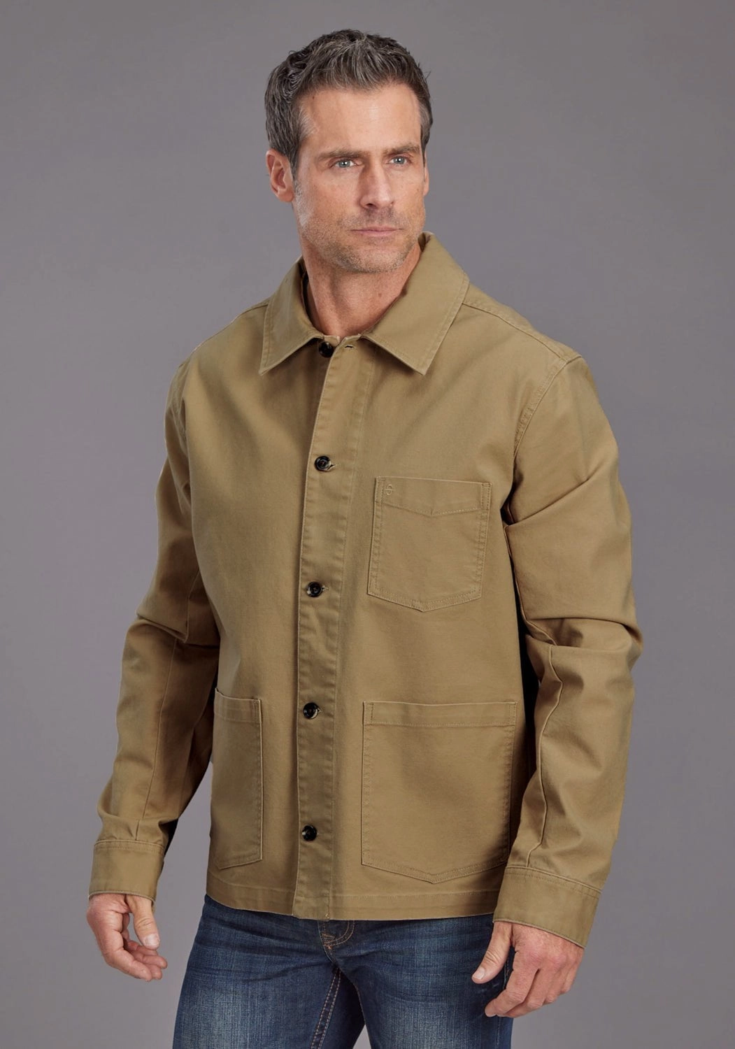 Water Resistant Coat Stetson Mens Solid Canvas Camel Cotton Blend Cotton Jacket