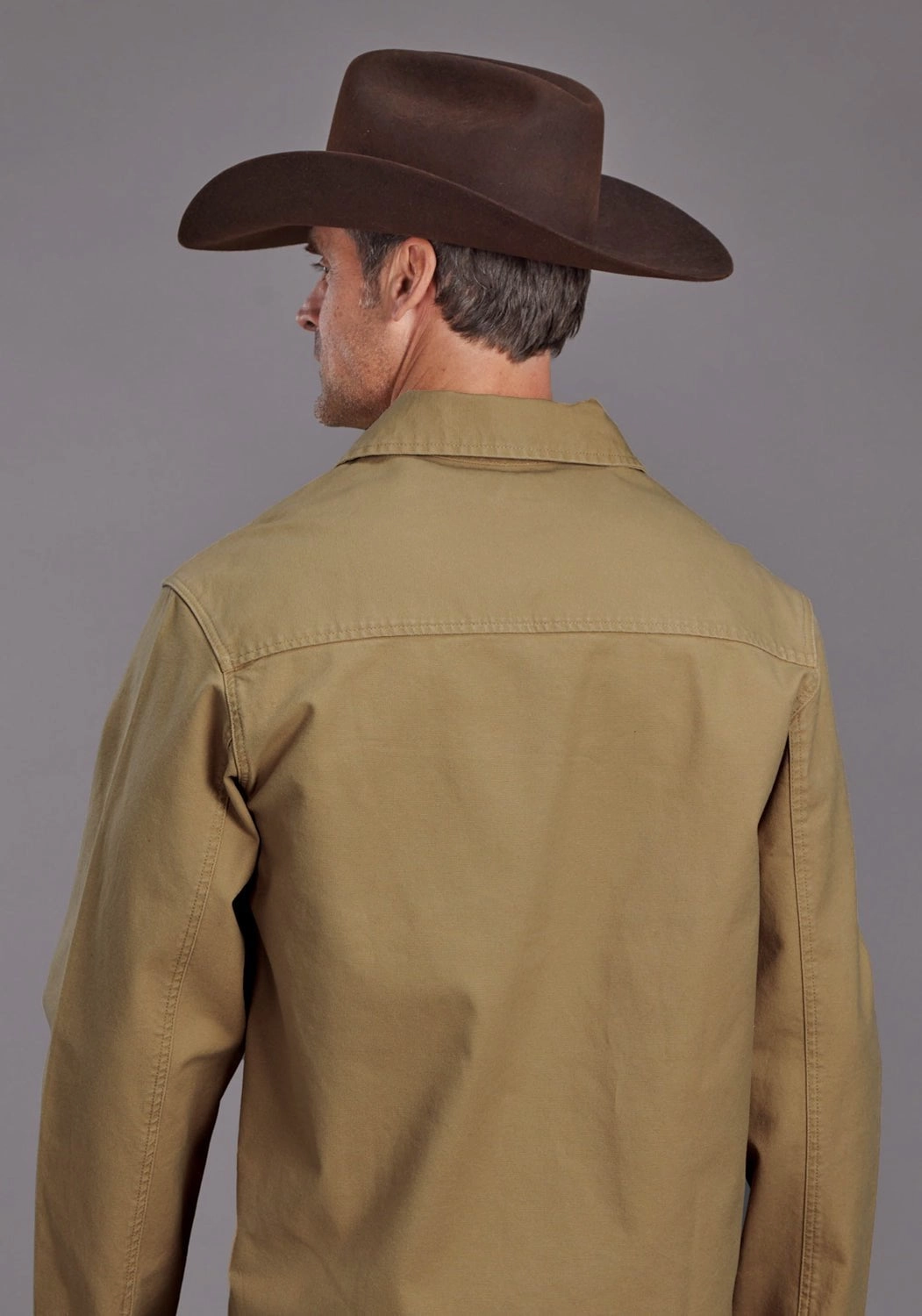 Static Dissipating Threading Versatile Fit Layer Stetson Mens Solid Canvas Camel Cotton Blend Cotton Jacket