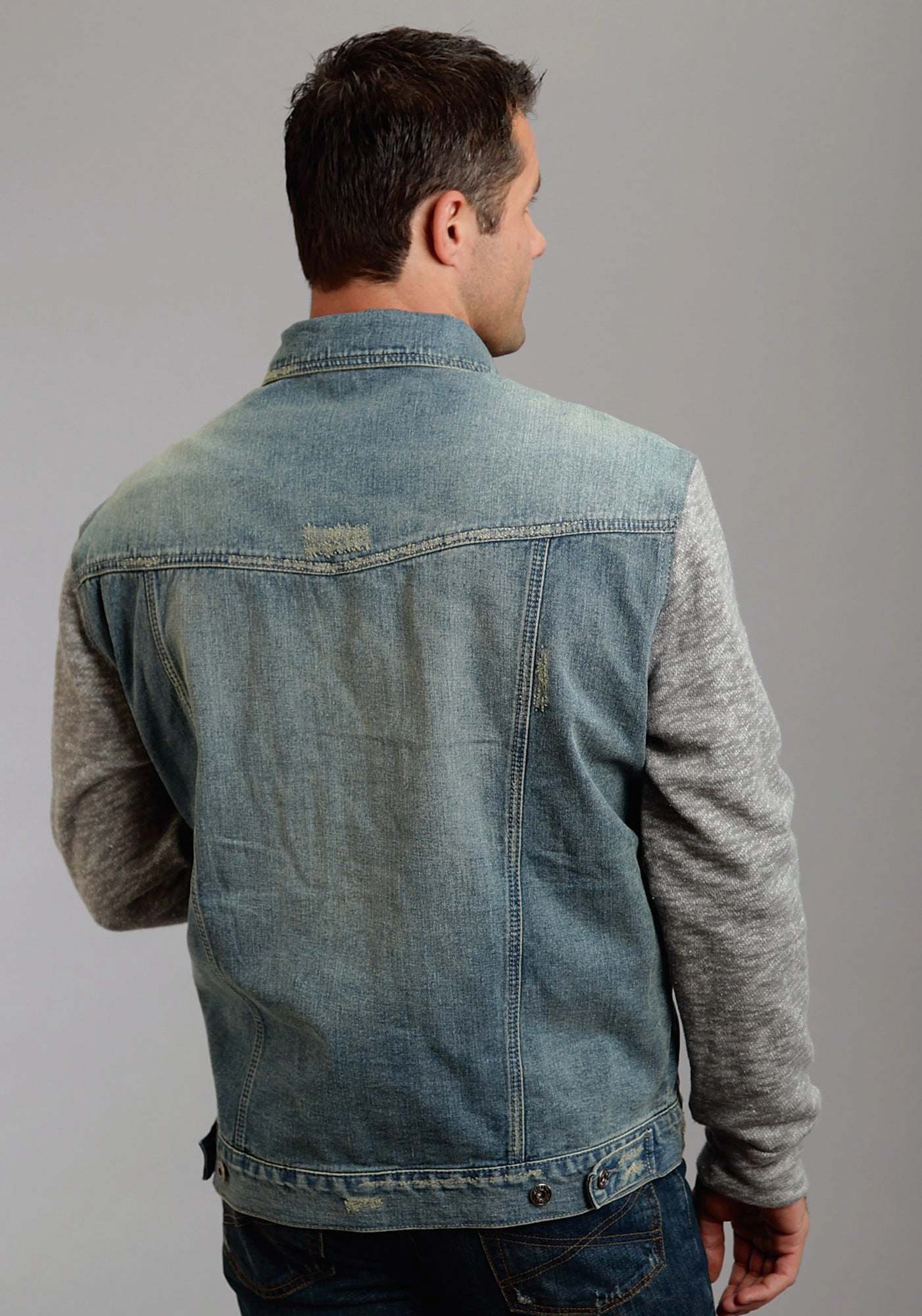 EcoFriendly Water Repellency Lightweight Comfort Stetson Mens Stretch Knit Sleeves Blue 100% Cotton Jacket