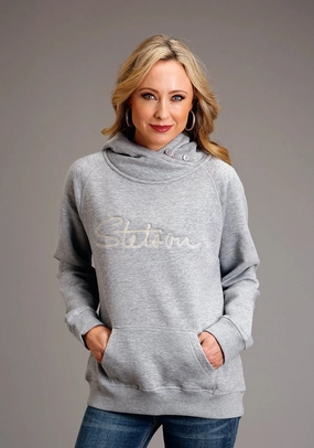 Stetson Womens Chain Stitch Grey Cotton Blend Hoodie AirflowVents