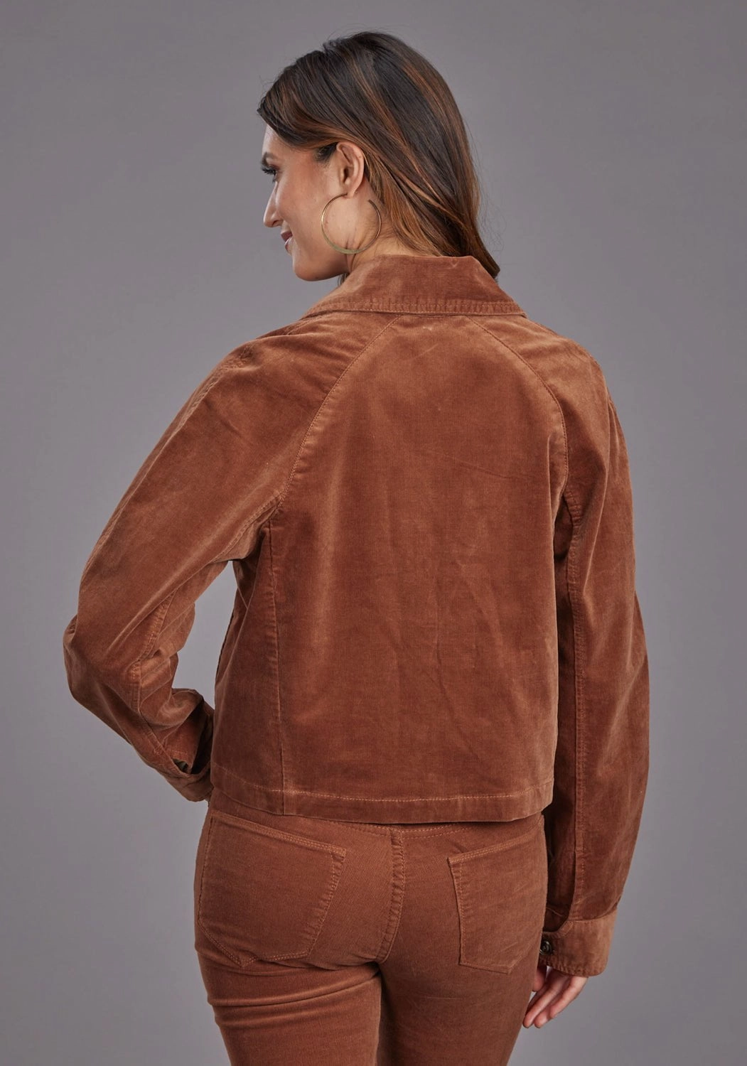 Stetson Womens Corduroy Raglan Brown Cotton Blend Cotton Jacket LightweightConstruction