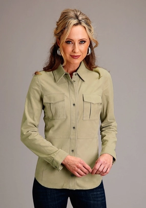 Stetson Womens Flap Pockets Cream Leather Leather Jacket Adjustable Cuffs SeamlessBonding