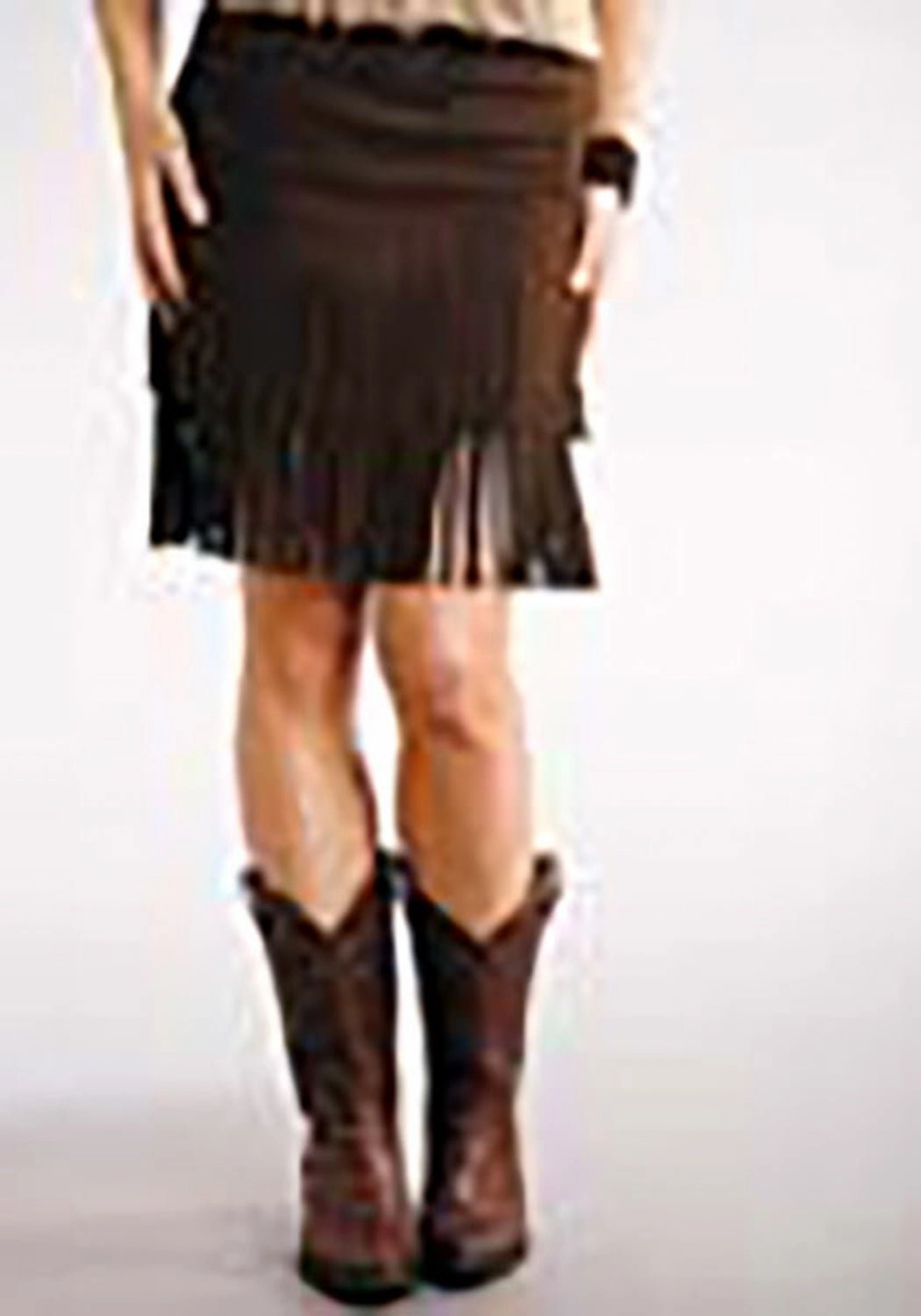 Cozy Finish Stetson Womens Suede Fringe Brown Leather Skirt