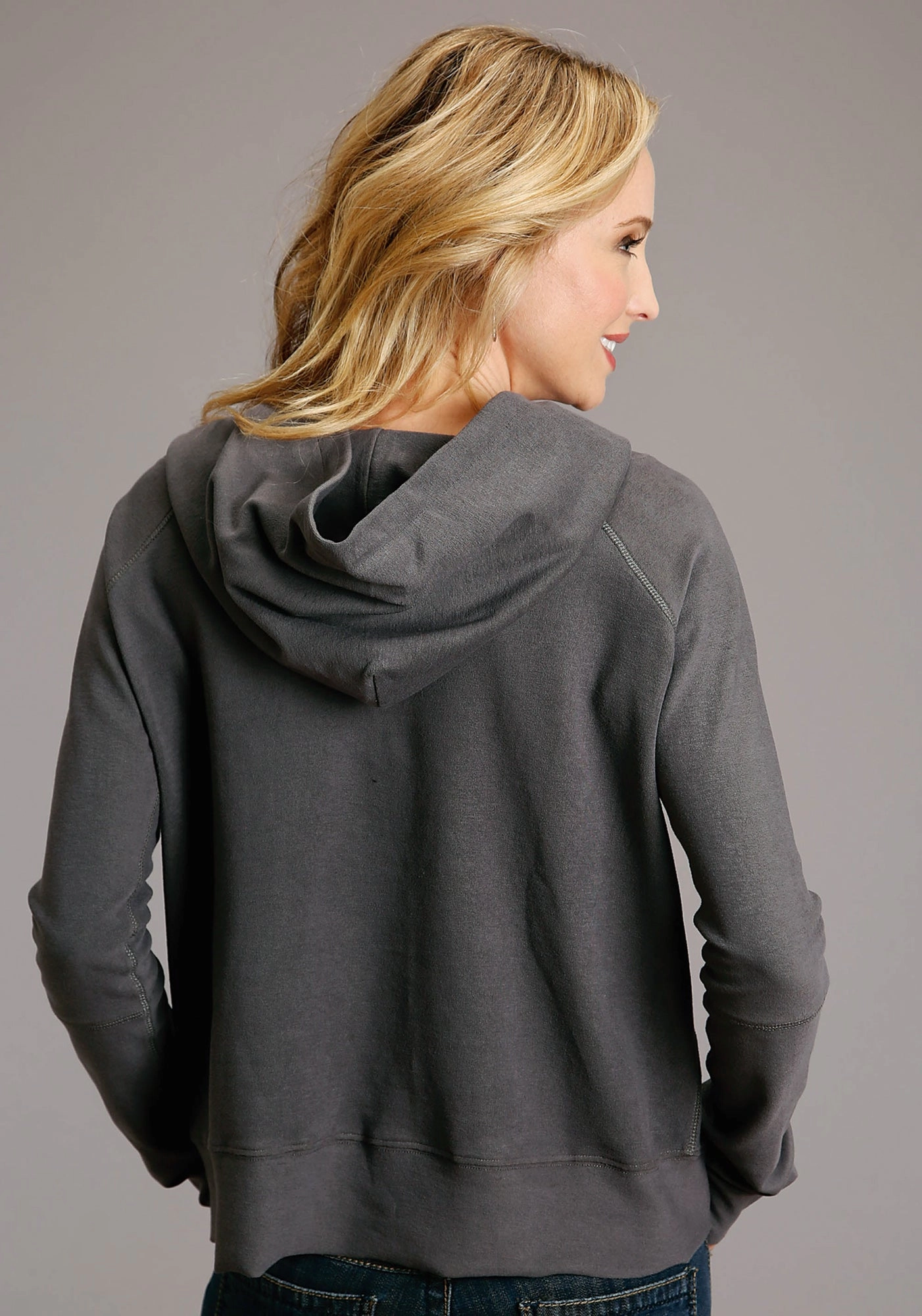Stetson Womens Charcoal 100% Cotton Twill Ties Hoodie Fashionable Wear Trendy Design