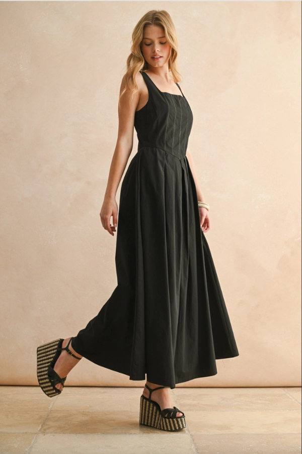 Anniversary-Event QuickDryTechnology Stitch Detail Pleated Dress