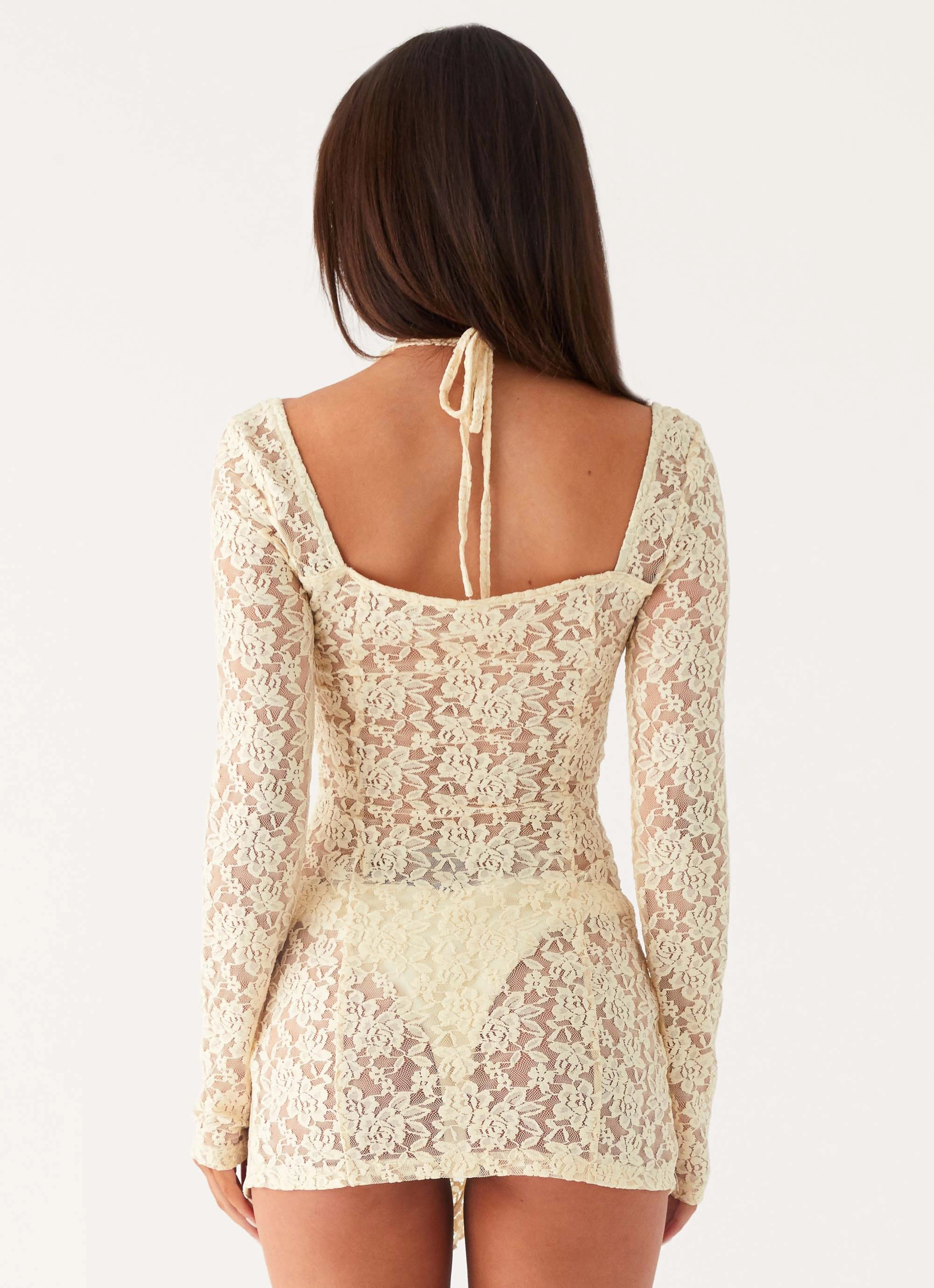 Rarri Lace Mini Dress - Ivory Breathable Wearable