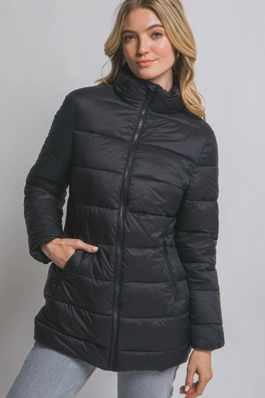 Lennie Long Quilted Puffer Jacket Lightweight Insulation Technology