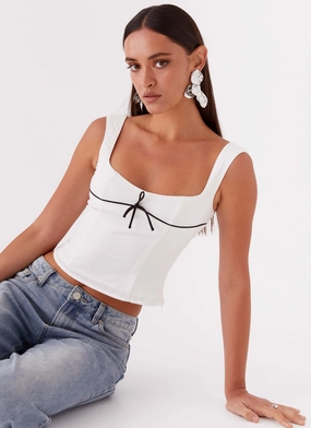 Cadence Top - White MoistureWickingTechnology Bonded Hemline