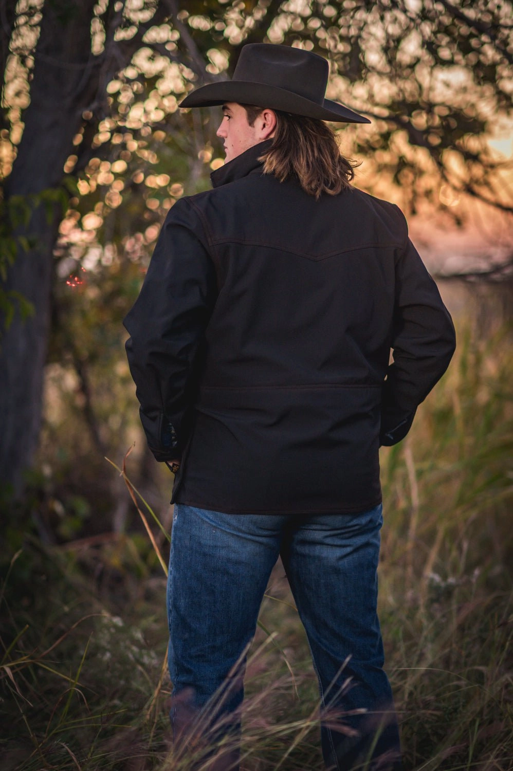 STS Ranchwear Mens Brazos Enzyme Black Polyester Softshell Jacket Comfortable lining Light Diffusing Fabric