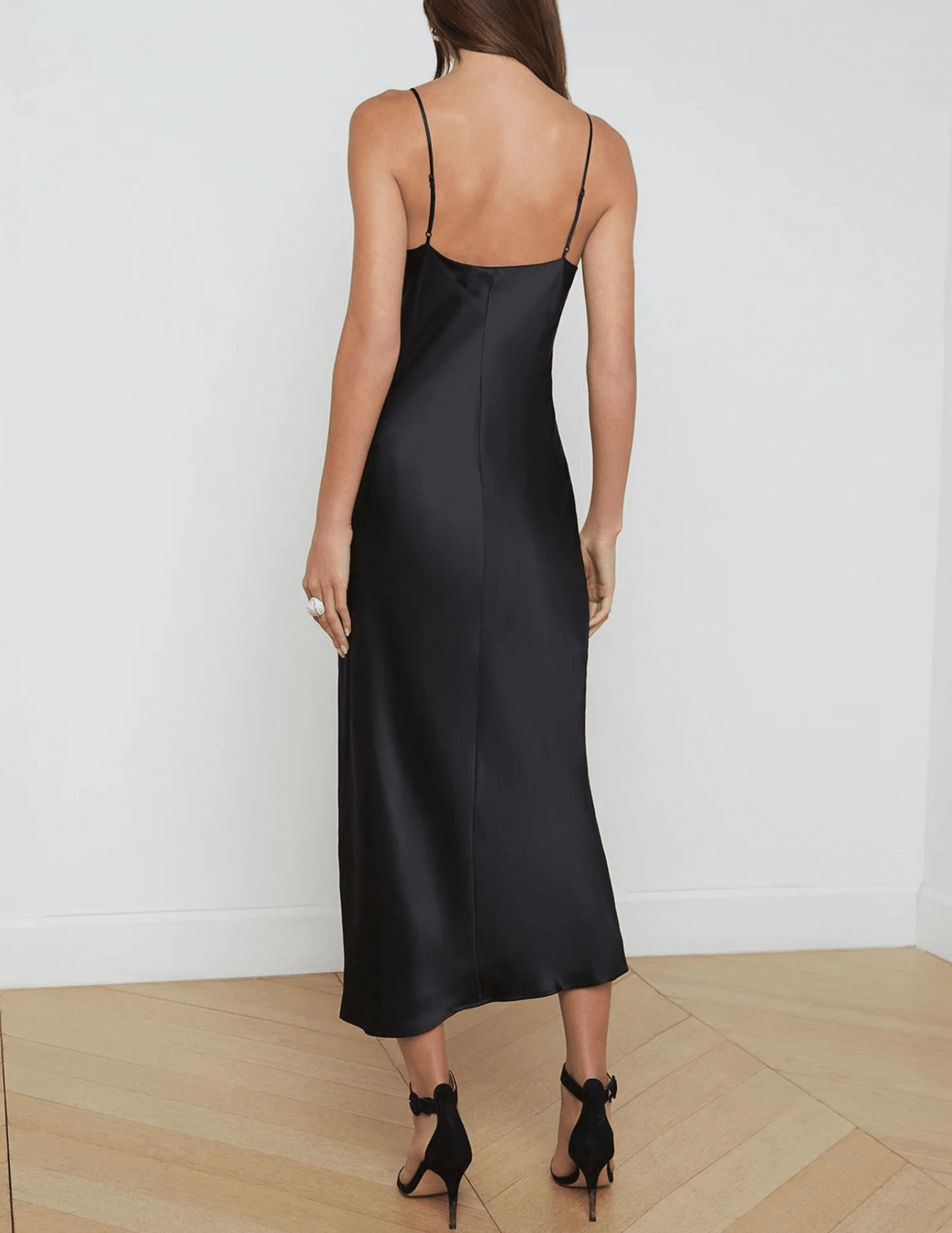 L'Agence Seridie Midi Slip Dress Casual Style Soft Profile