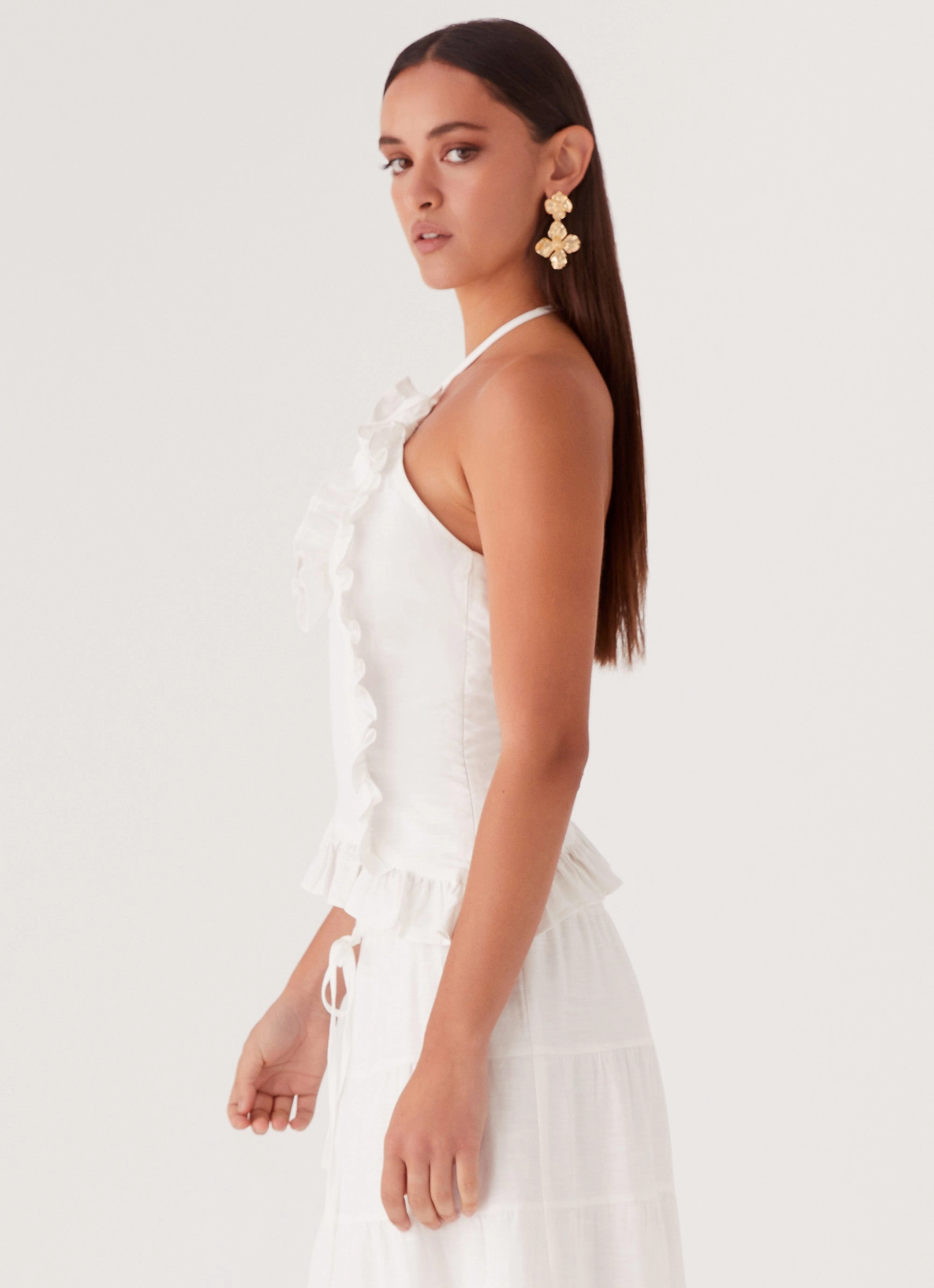 LowMaintenanceFabric Mariella Linen Top - White