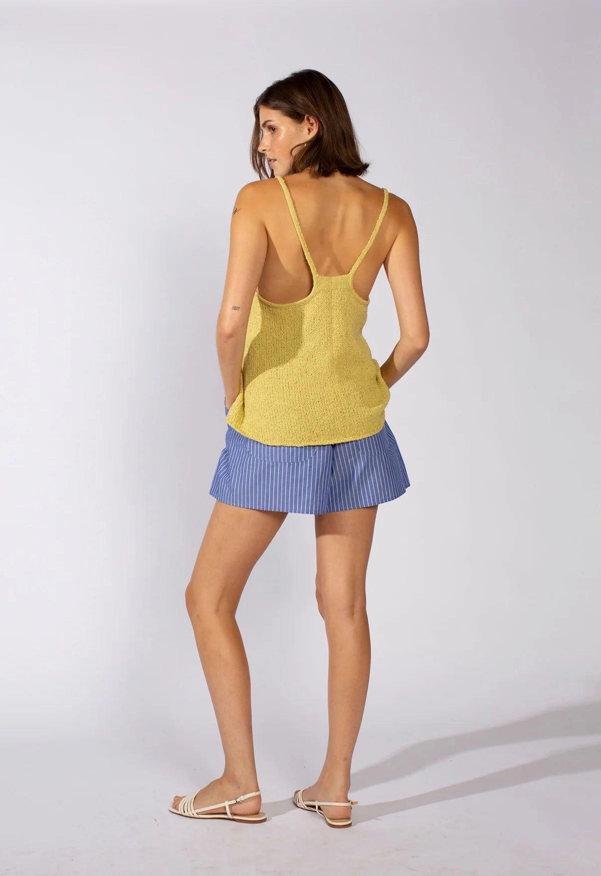 Knitted Scoop Tank in Citrus SolarReflectiveFinish