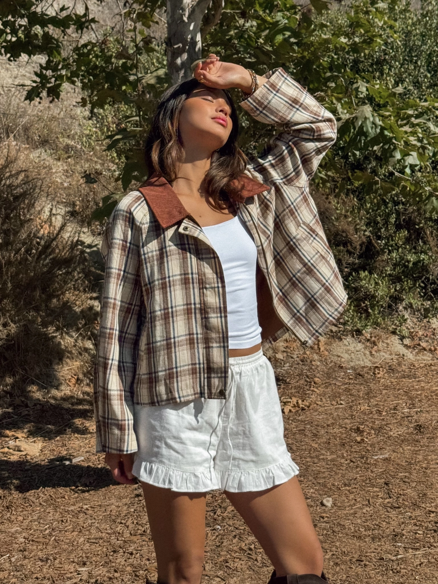 Bryn Plaid Barn Jacket Convertible Collar Design Climate Responsive Textile