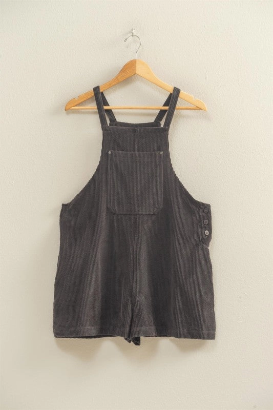 Frida Front Pocket Sleeveless Corduroy Overall Romper Advanced Technology