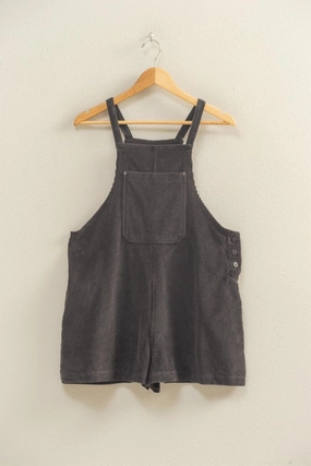 Frida Front Pocket Sleeveless Corduroy Overall Romper Allied - compatible