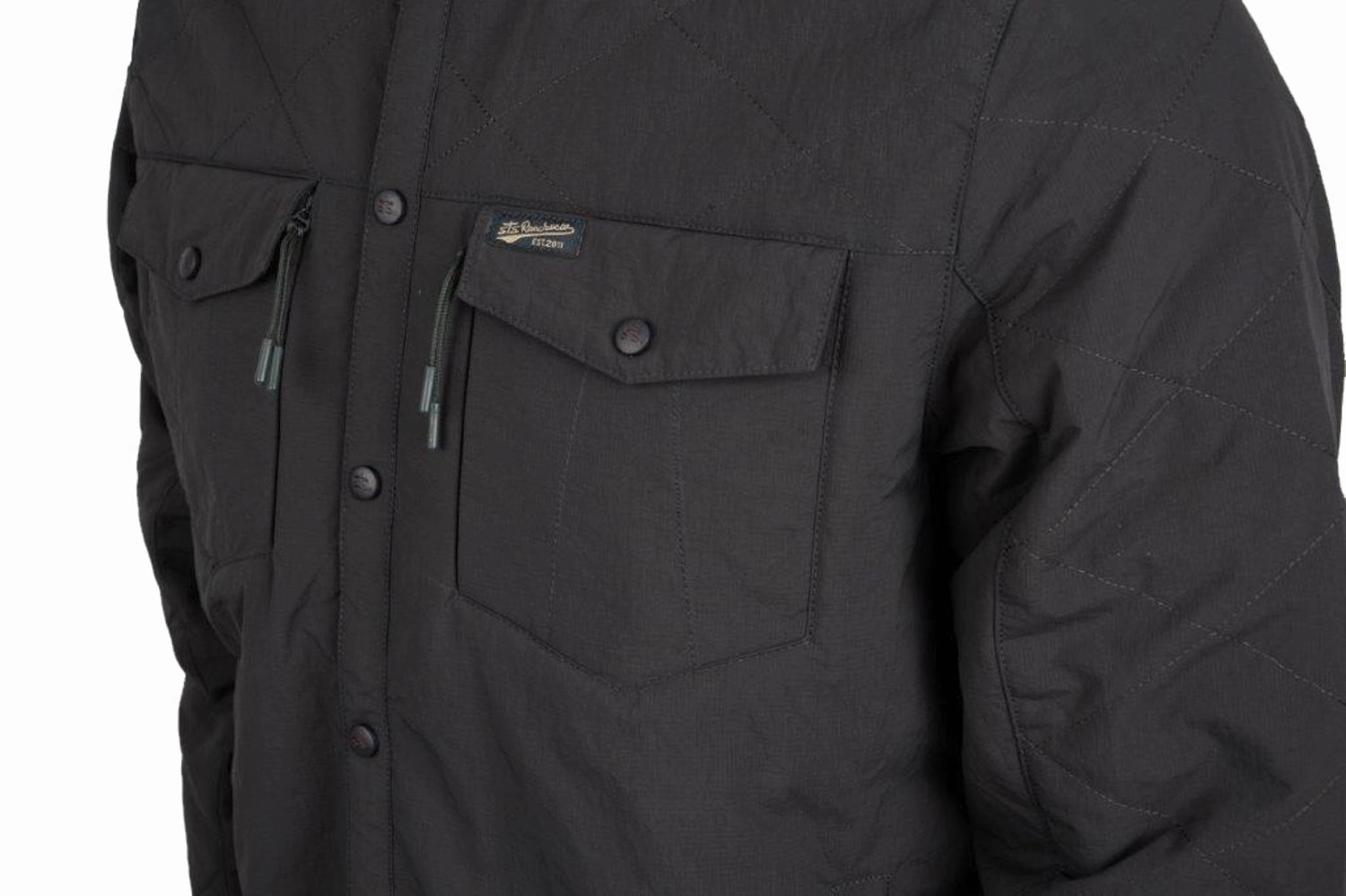 STS Ranchwear Mens Beckett Gray 100% Nylon Softshell Jacket Compressed Packing Design Recycled Material Construction