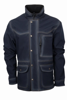 STS Ranchwear Mens Brazos Enzyme Navy Polyester Softshell Jacket Multi Purpose Layer Travel Must