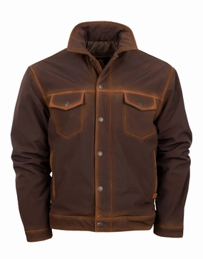 Temperature Regulating Membrane STS Ranchwear Mens Brumby Enzyme Brown 100% Polyester Denim Cut Softshell Jacket