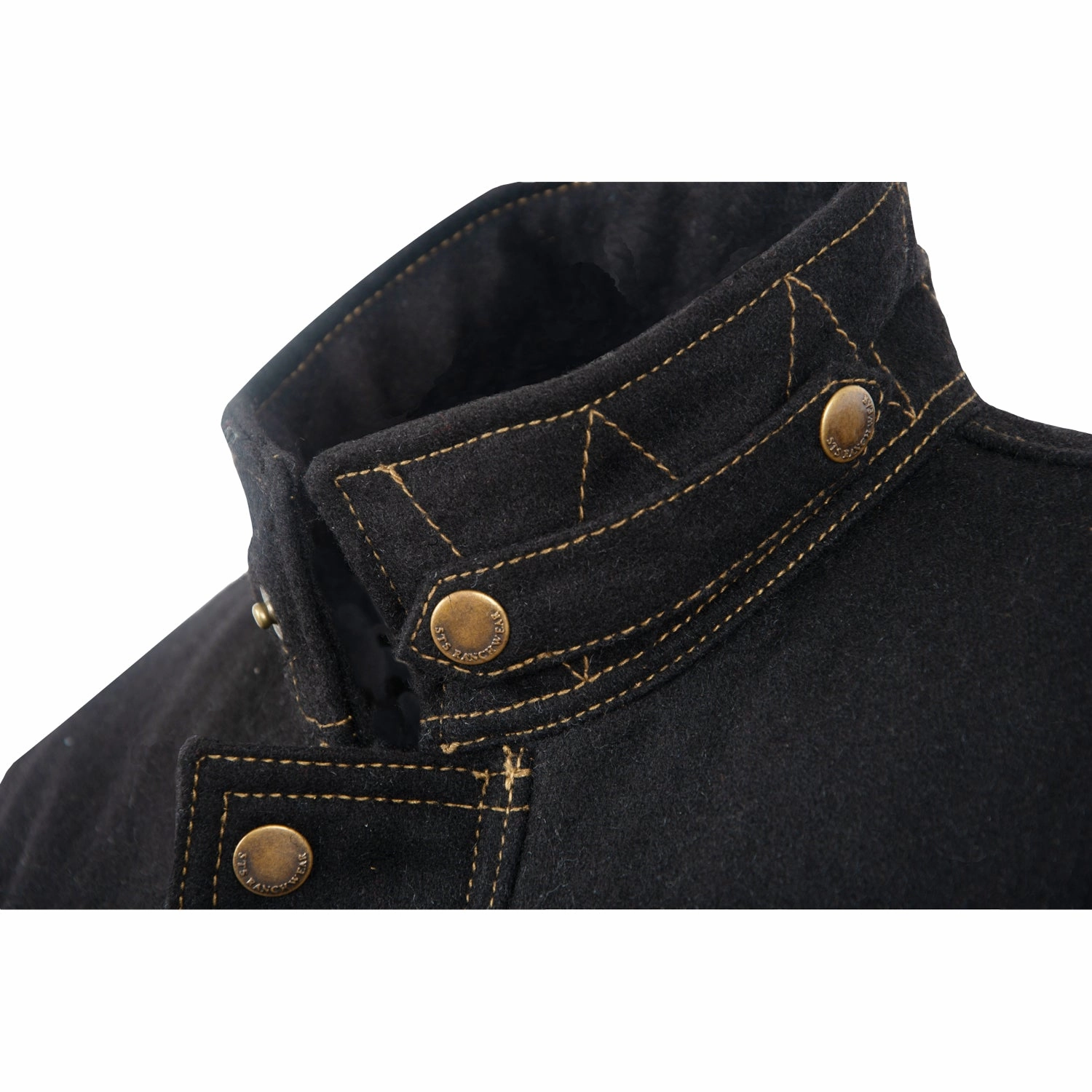 EcoFriendly Dye Double Stitched Seams STS Ranchwear Mens Grandale Black 100% Wool Chore Jacket