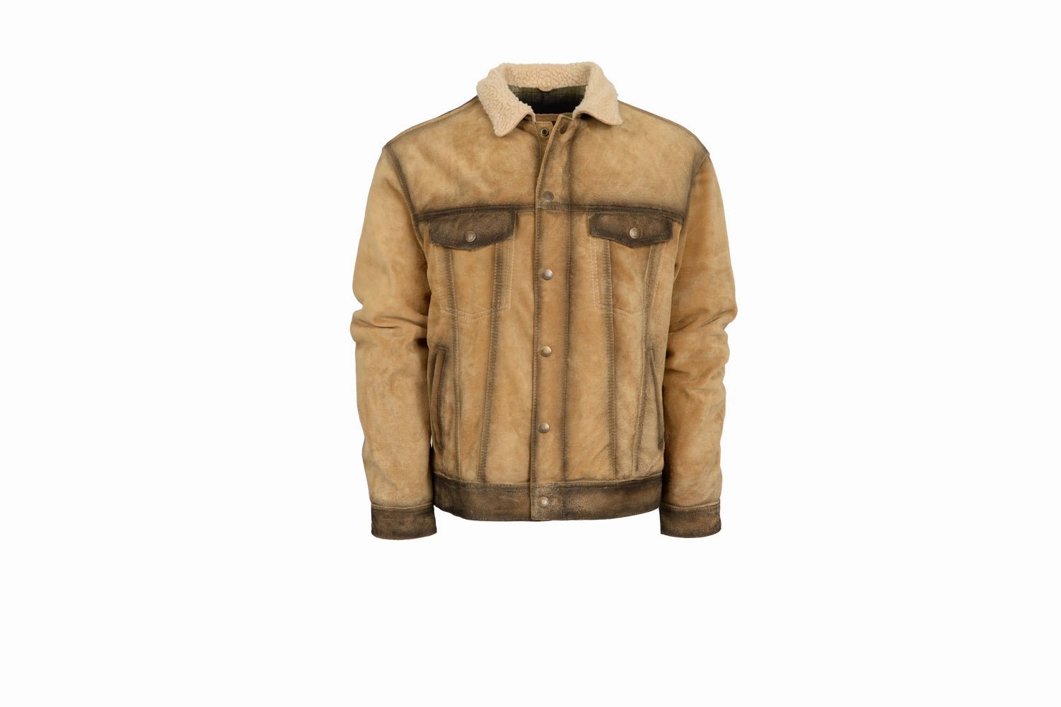 STS Ranchwear Mens Josey Wales Buckskin Suede Leather Jacket Concealed Zippers