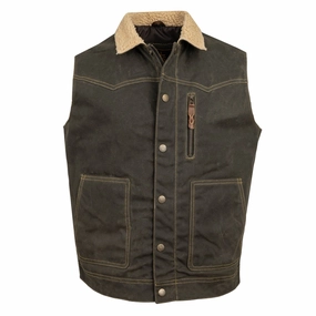 Elegant Evening Modular Attachment System STS Ranchwear Mens Owen Waxed Canvas Olive 100% Cotton Cotton Vest